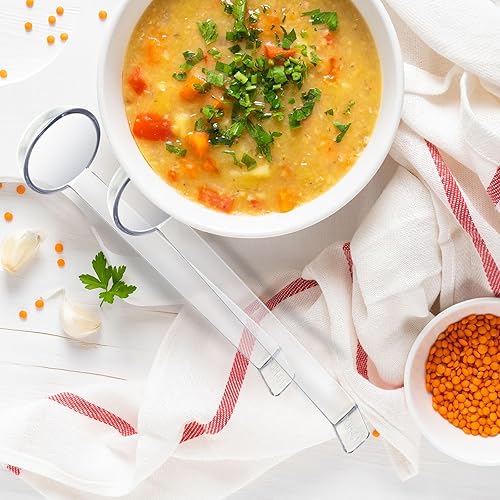 Miniatura 5 de Tioncy 10 cucharones pequeños transparentes de 7 pulgadas y 1 onza para salsa, mango largo, cucharón de plástico para servir cucharones para