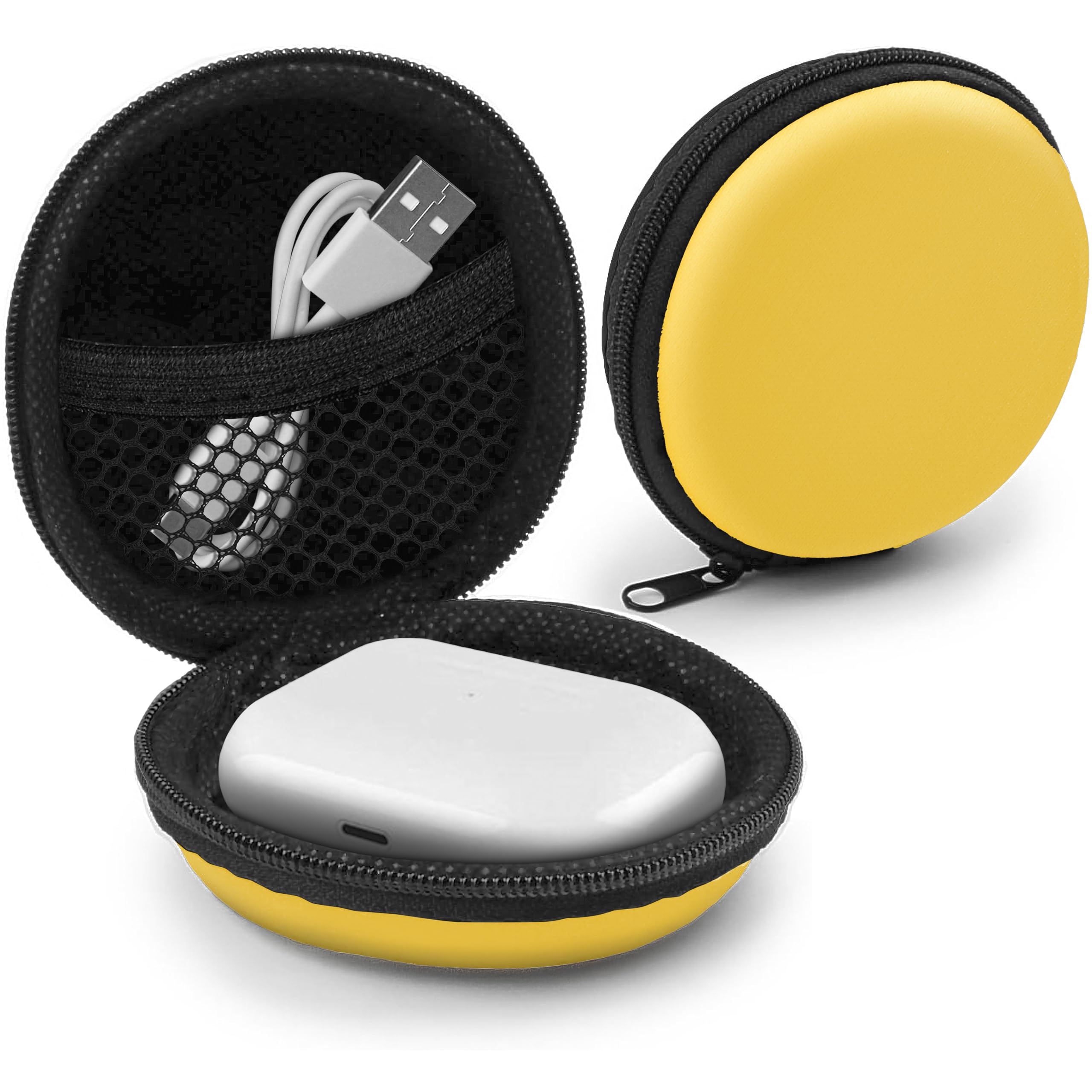 MyGadget Kopfhörer Aufbewahrung [ 8 x 8 cm ] - Mini Tasche Schutztasche Transport Box - Zubehör für z.B. In Ear Case Ohrhörer | Apple Airpods
