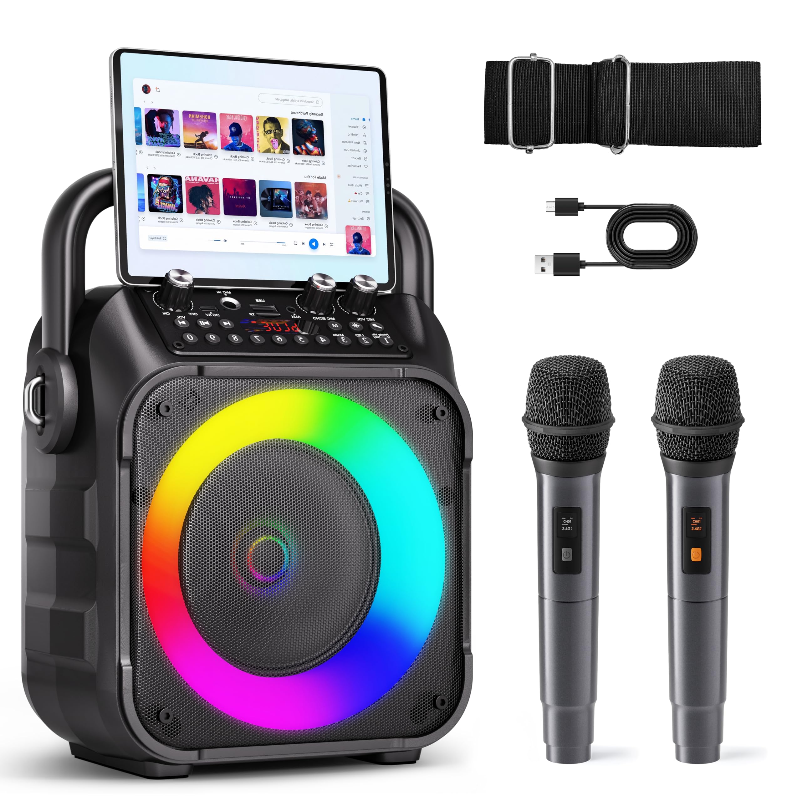 Karaoke Machine for Adults Kids, Portable Bluetooth Karaoke