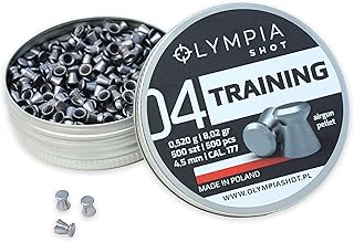 Olympia Shot Training Flat Air Gun Pellets | .177 Caliber (4.5 mm), Flat Wadcutter Head for Competition Training and Target Shooting | 500 Count