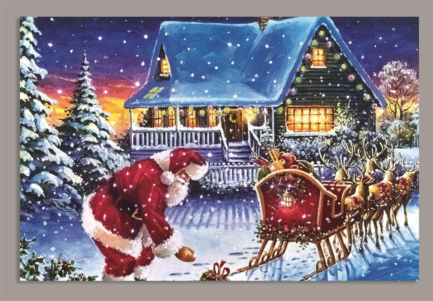 Premier LIGHT UP 60 x 40cm Touch Activated Fibre Optic CHRISTMAS Santa