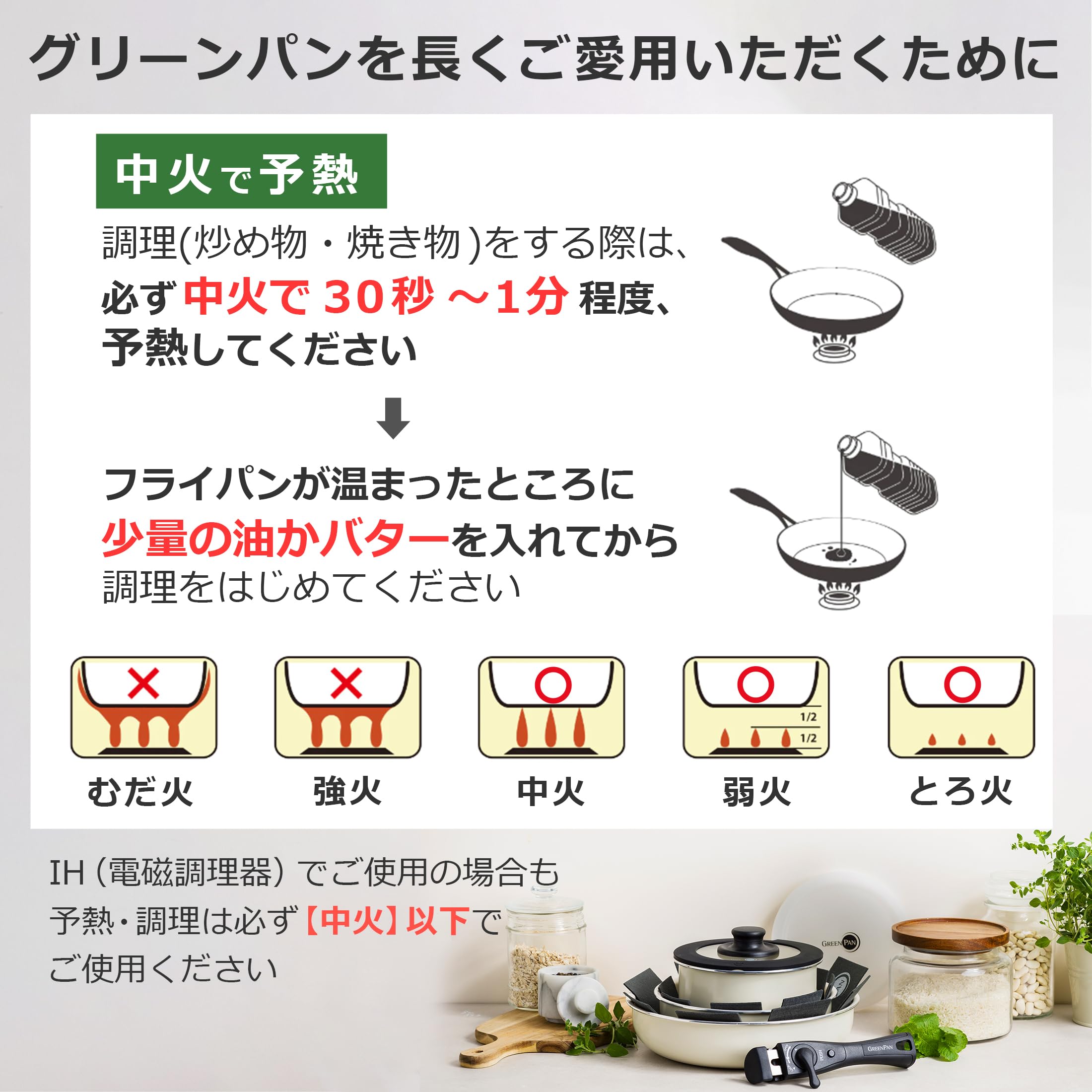 Amazon.co.jp: グリーンパン GREENPAN 鍋フライパン 8点セット 取っ手