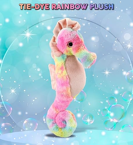 Miniatura 2 de DolliBu Animal de peluche de caballito de mar arcoíris  Juguete de peluche suave para abrazar, adorable juguete de peluche del océano para jugar,