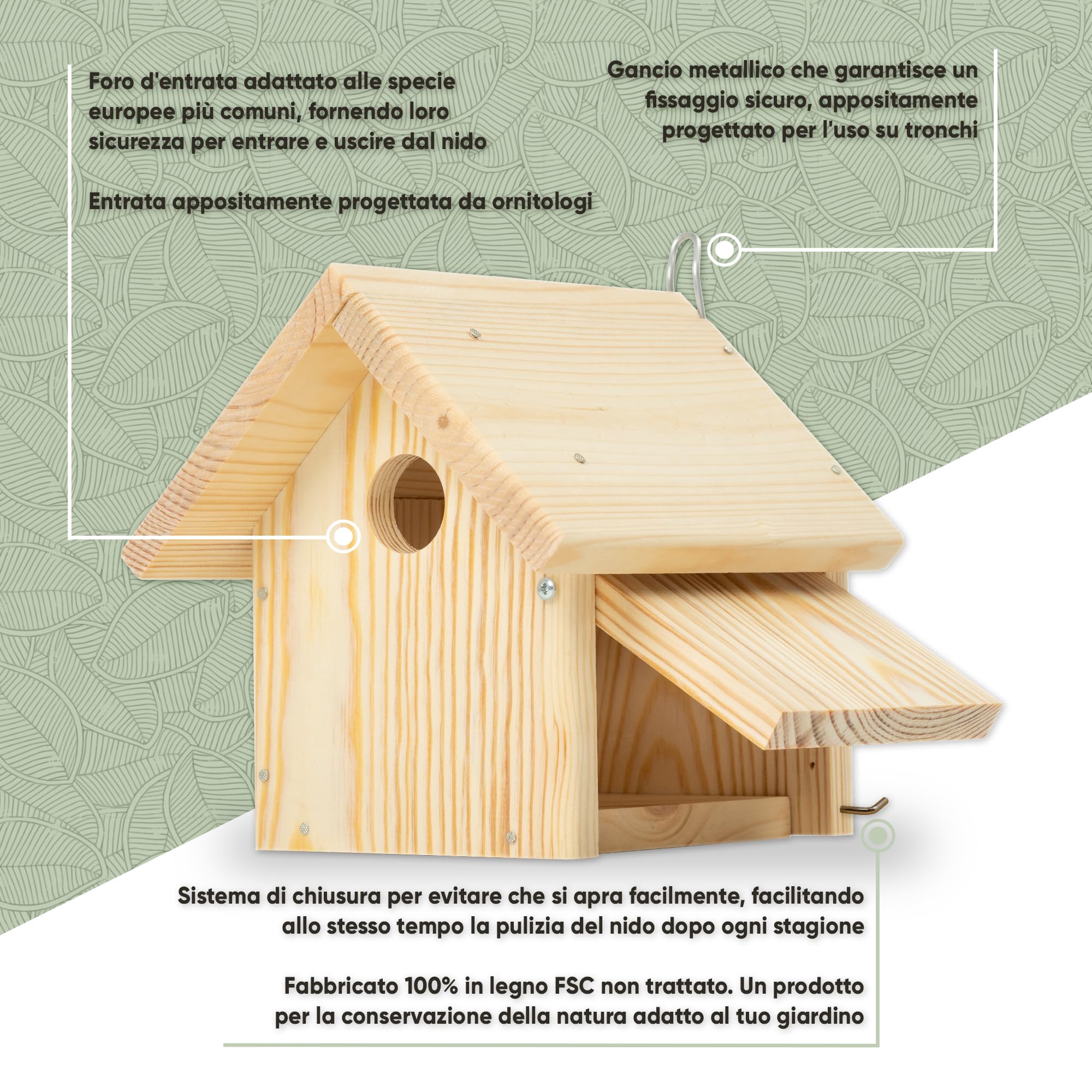 Mice&Co Casetta per Uccelli Fai Da Te - Casa Uccellini in Legno per Dipingere, Kit Montaggio con Set di Pittura, Casa Uccelli Dipingere Esterno | Casetta DIY per Giardino, Riparo per Uccelli