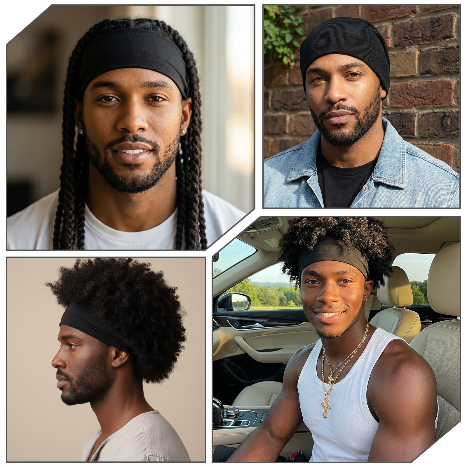 Molain Lot de 4 bonnets élastiques pour dreadlocks, chaussettes longues pour dreadlocks, bandes souples et extensibles, peuvent être utilisées comme bonnet de sommeil, bonnet de nuit unisexe pour