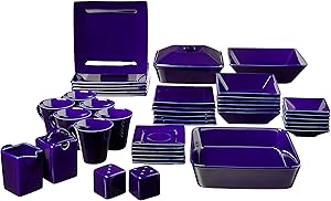 10 Strawberry Street Nova Square Dinnerware Set, 45 PIECE, Cobalt