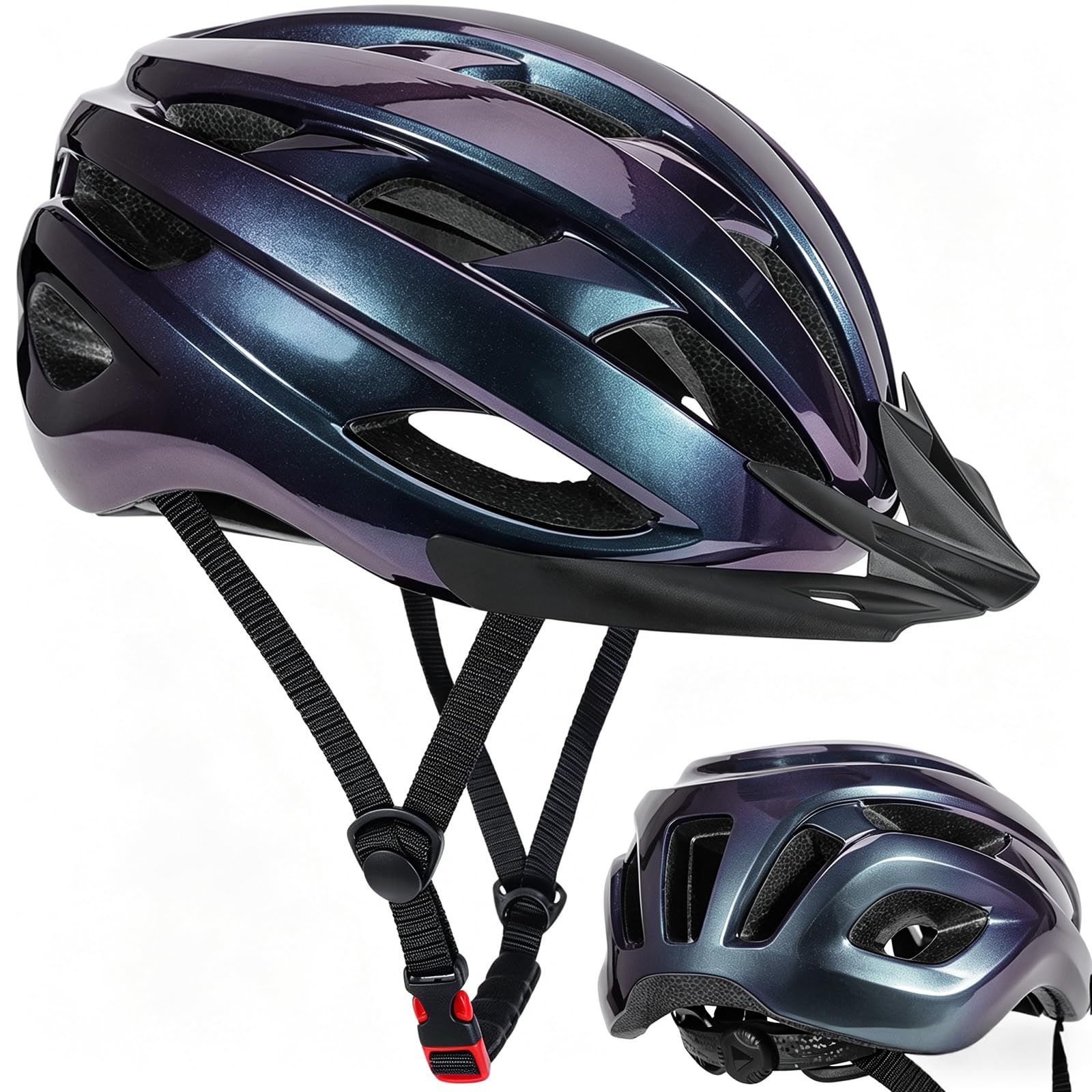 Casque pour Vélo - Réglable de 58 à 62 CM - pour Femmes et Hommes - Route Montagne Noir