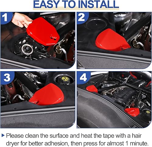 Miniatura 7 de Daeiclru Cubiertas de torre de puntal trasero compatibles con Chevrolet Corvette C8 2020-2023, cubierta de torre de ABS que absorbe los golpes,