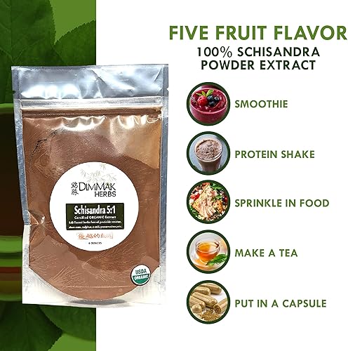 Miniatura 4 de Polvo de extracto orgánico de Schisandra 51 4oz  Schizandra BerryWu Wei ZiSchisandra Chinesis para uso en agua, té o batido 4oz112g por Dimmak Herbs