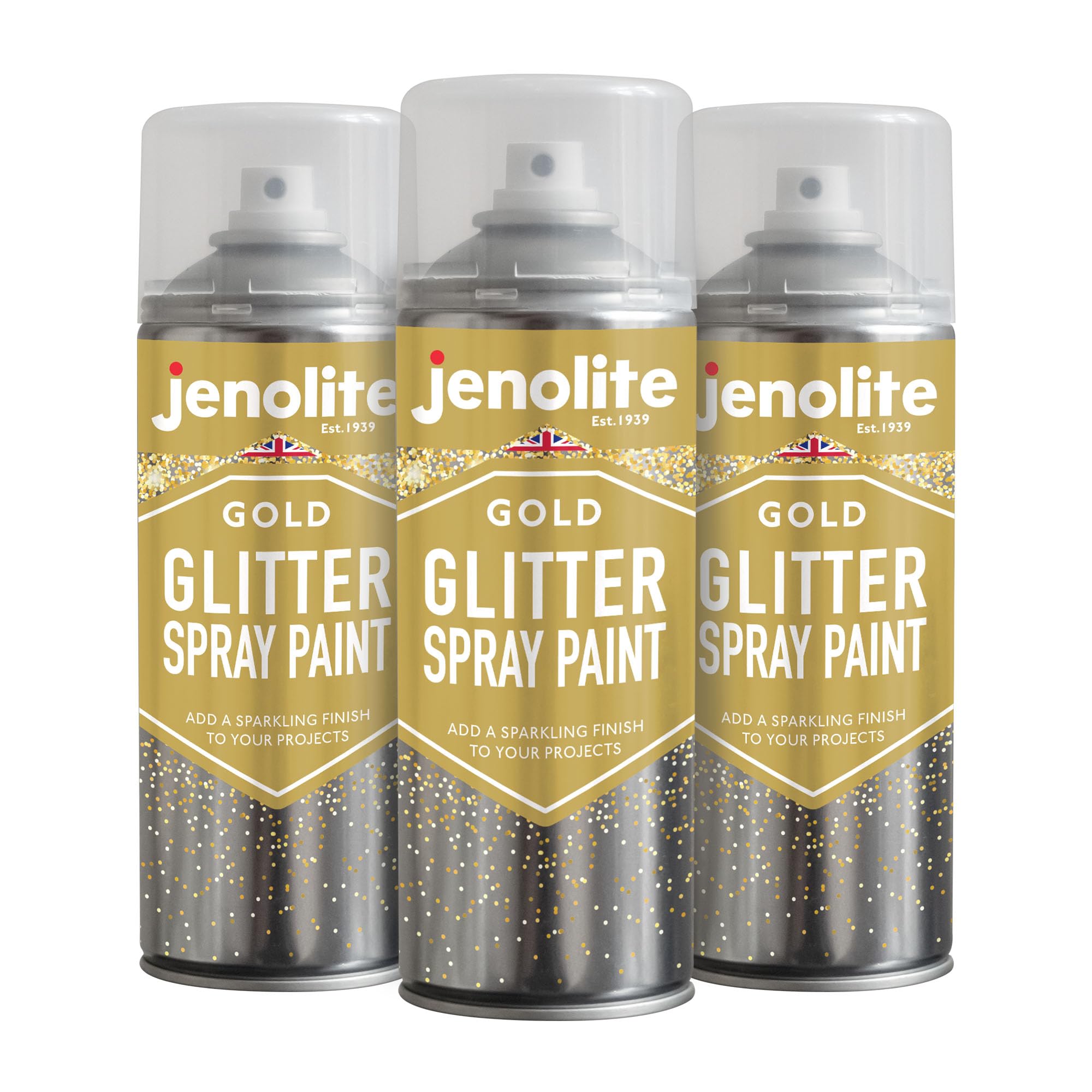 Jenolite Clear Glitter Spray SealantGold400Ml3-Pack from B&Q