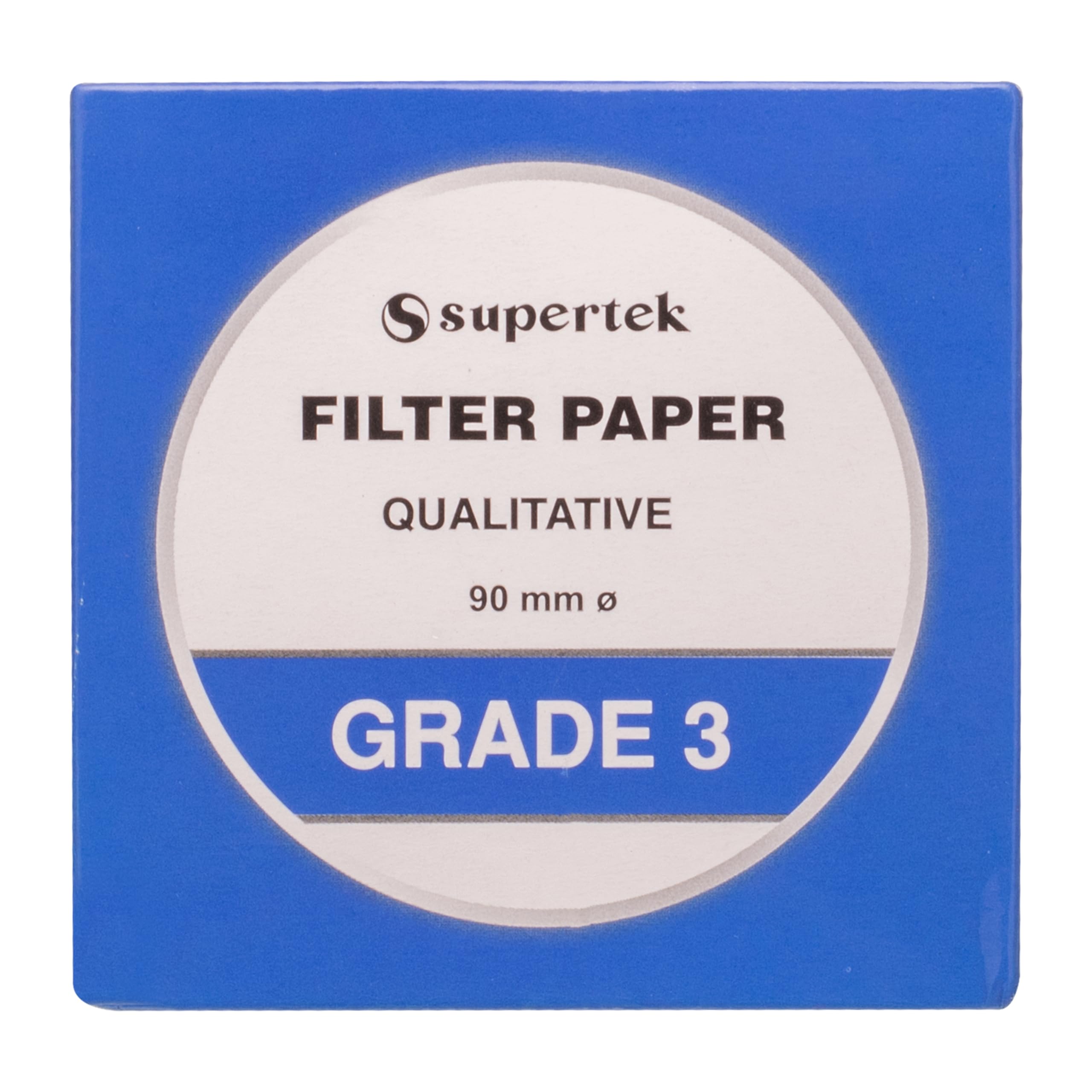 Supertek 90 mm Filter Paper Grade 3 | Qualitative Filter Paper For Laboratory | Round Sheets Pack of 100 | School Chemistry Lab Experiments