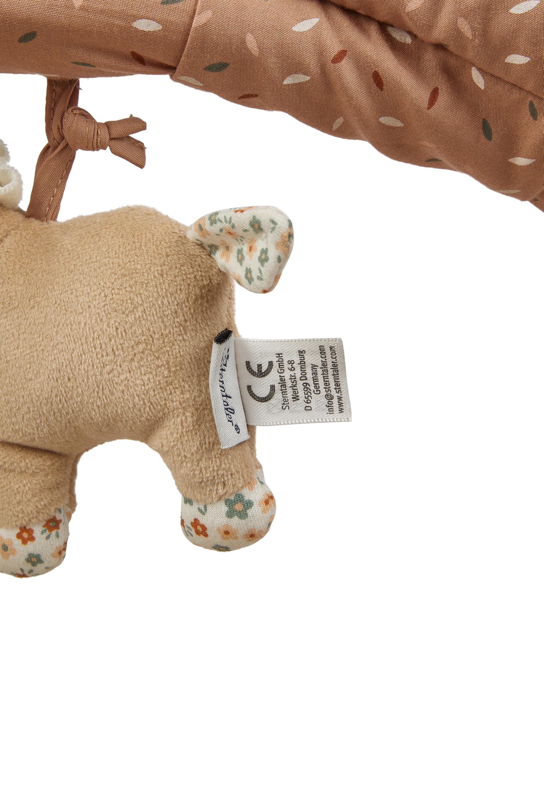 Sterntaler Spielbogen Pferd Sunny - Spielbogen aus samtigem Velour und bedrucktem Baumwoll Mischgewebe - Baby Spieldecke mit Bogen und Spielfiguren zum Abnehmen - Baby Spielzeug, lichtbraun
