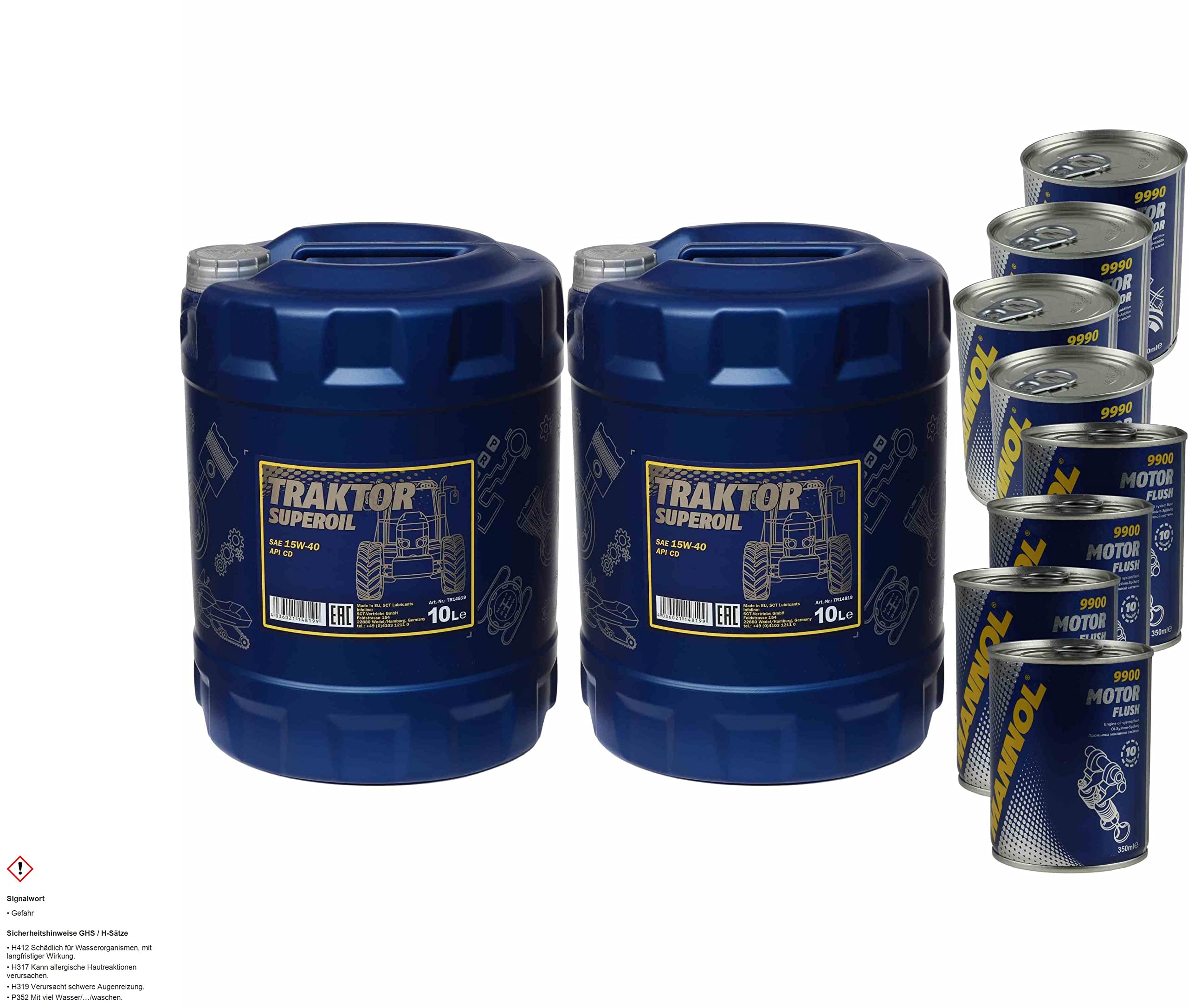 Huile moteur MANNOL Traktor Superoil 15 W-40 4 x moteur Doctor + flux moteur 20 l