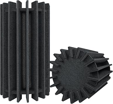 TroyStudio Stackable Bass Traps Corner, 2 Pack 10.2 x 16.2 Inches Large Sound Echo Absorbers, Freestanding Felt Foam Low Frequency Trap, Standing Wave Acoustic Treatment for Home Studio Theater