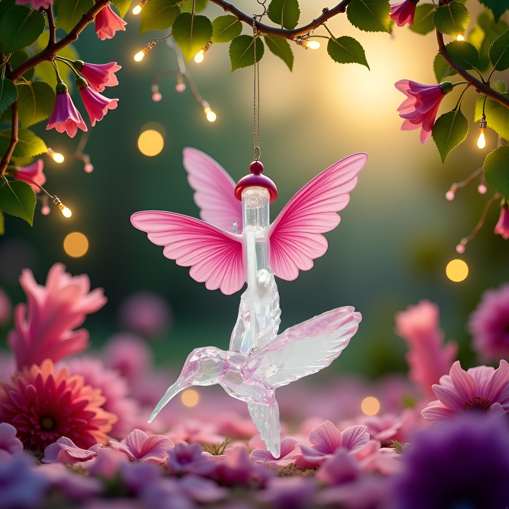 Amazon.com: 1Pc Pink Hummingbird Ornament Acrylic Crystal Glass