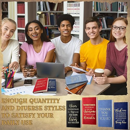 Miniatura 4 de 10 cuadernos inspiradores, regalos de agradecimiento a los empleados, bloc de notas pequeño a granel, diarios de piel sintética vintage para