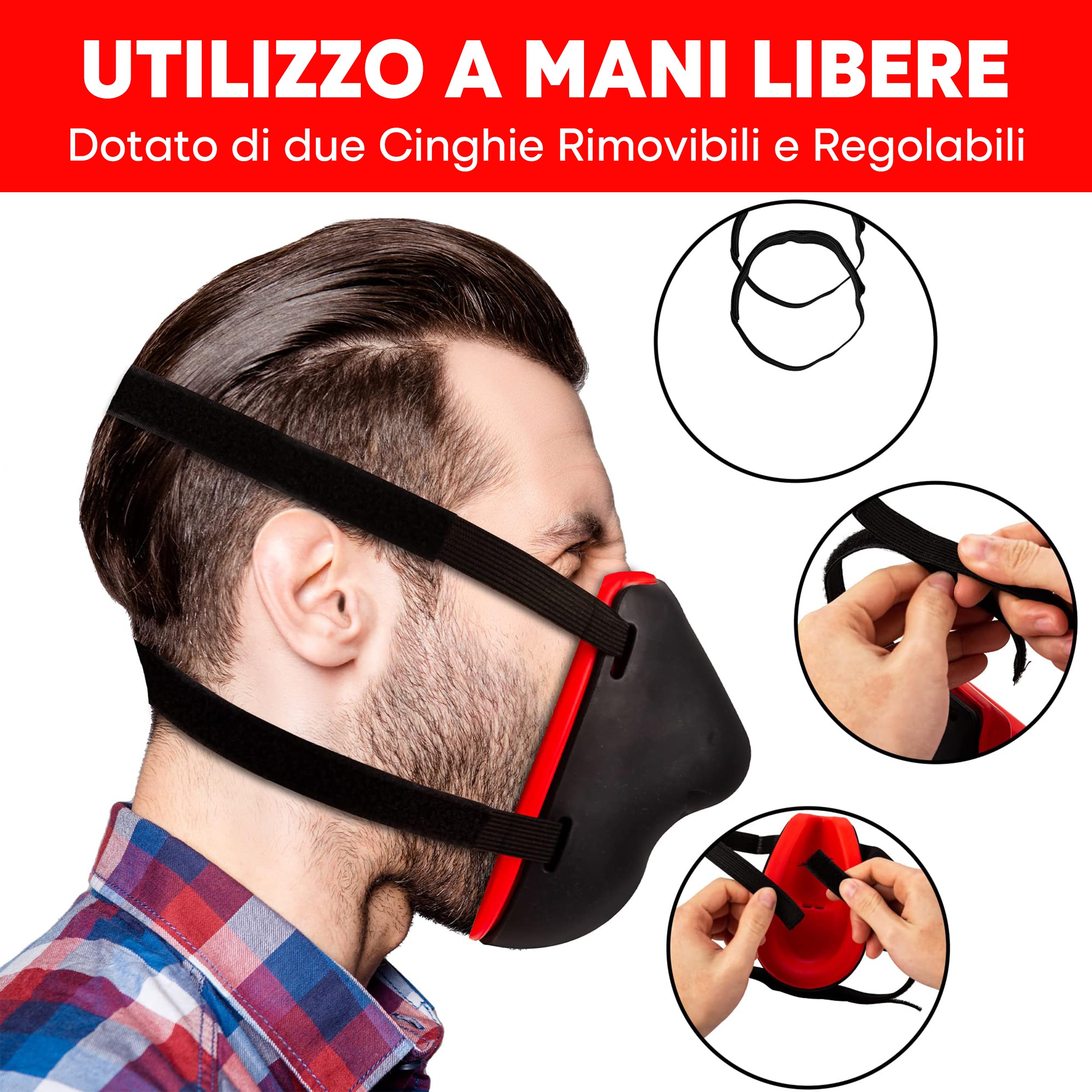 Tilcare Smorzatore Voce Maschera Insonorizzata per Cantanti Sollievo dallo Stress - Maschera per Urli per Riscaldamento Vocale, Sensoriale, Eliminazione del Rumore - Cinghie Regolabili Rimovibili