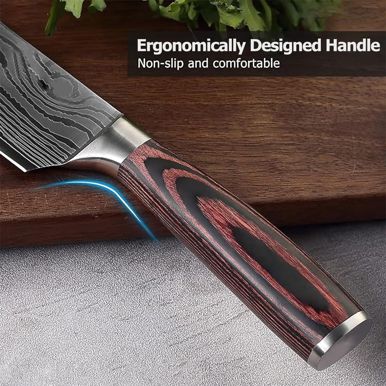 8" Japanese Chef Knife, High Carbon Steel, Ultra Sharp Cooking Knife — Amazon image 4