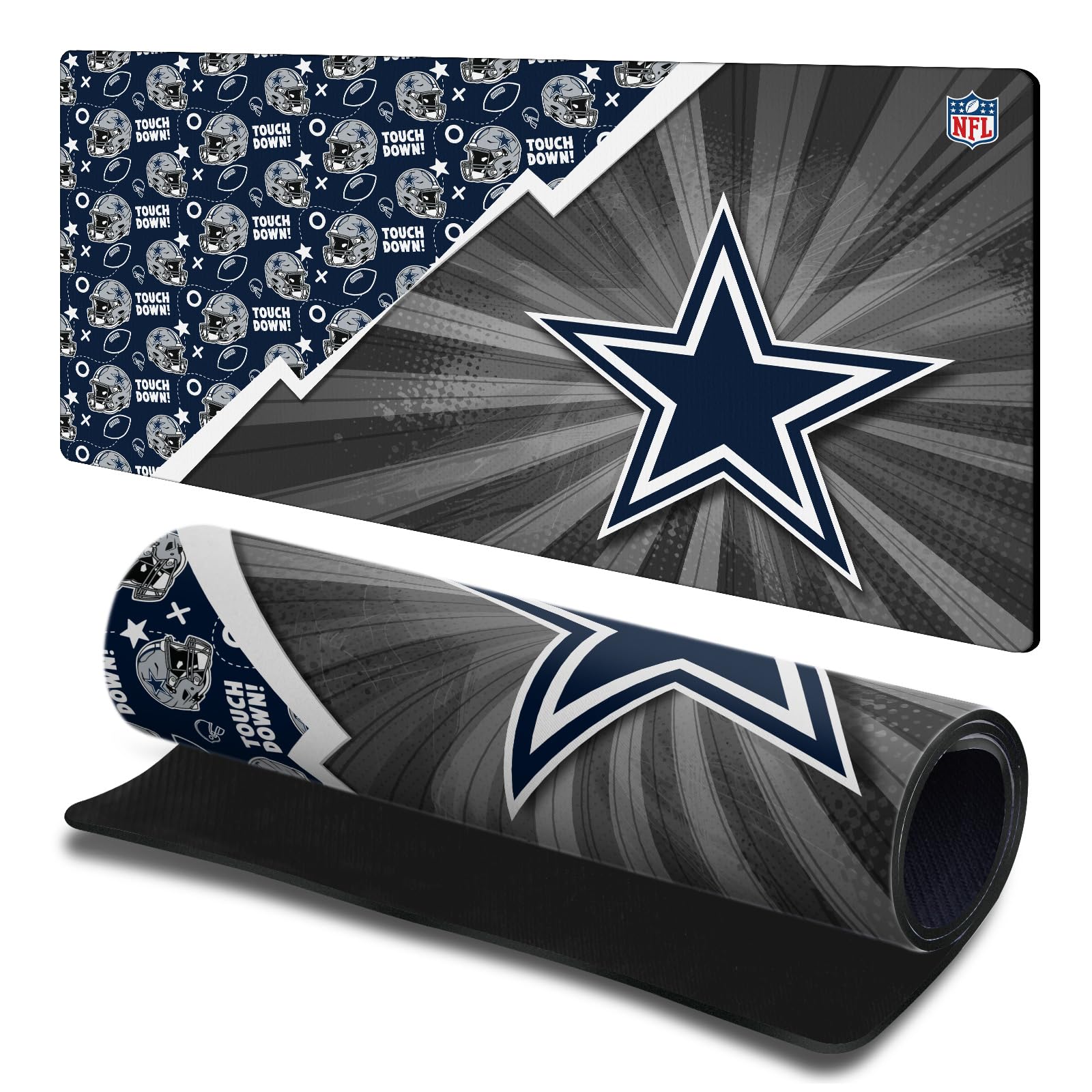 Head Case Designs Officially Licensed NFL Helmet Pattern Dallas Cowboys 23.62 x 11.81 x 0.12 inches (600 x 300 mm) - L Gaming Office Desk PC Keyboard Mouse Mat Pad
