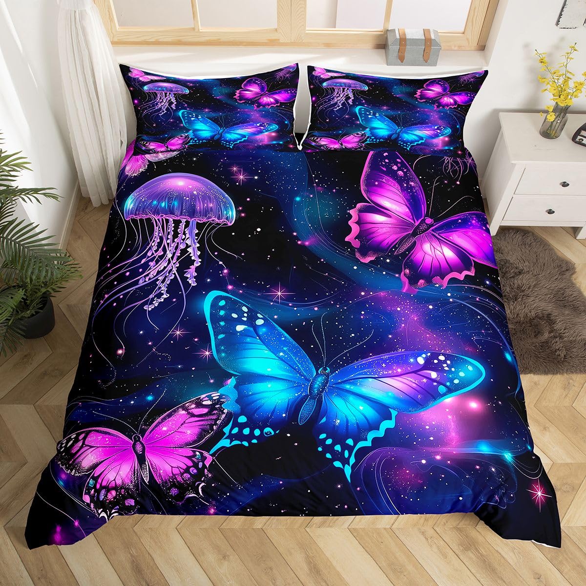 Housse de Couette 220x240cm Galaxie Rêveuse : Décoration Chambre Garçons et Filles