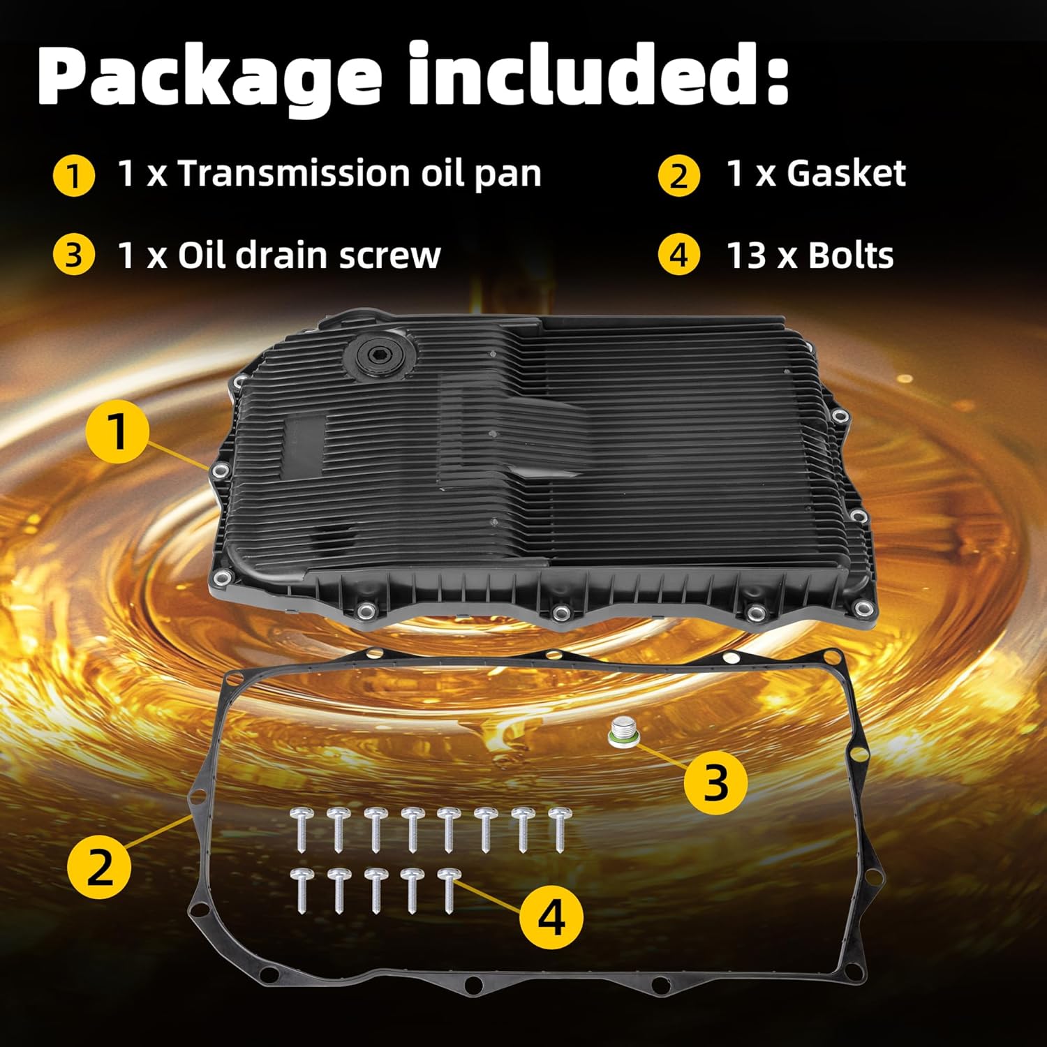 Transmission Oil Pan 68225344AA Compatible with Dodge Challenger Charger Durango, Ram 1500 2500 3500, Jeep Grand Cherokee, Chrysler 300, 8 Speed Transmission Replace OE 52854834AA 265-850