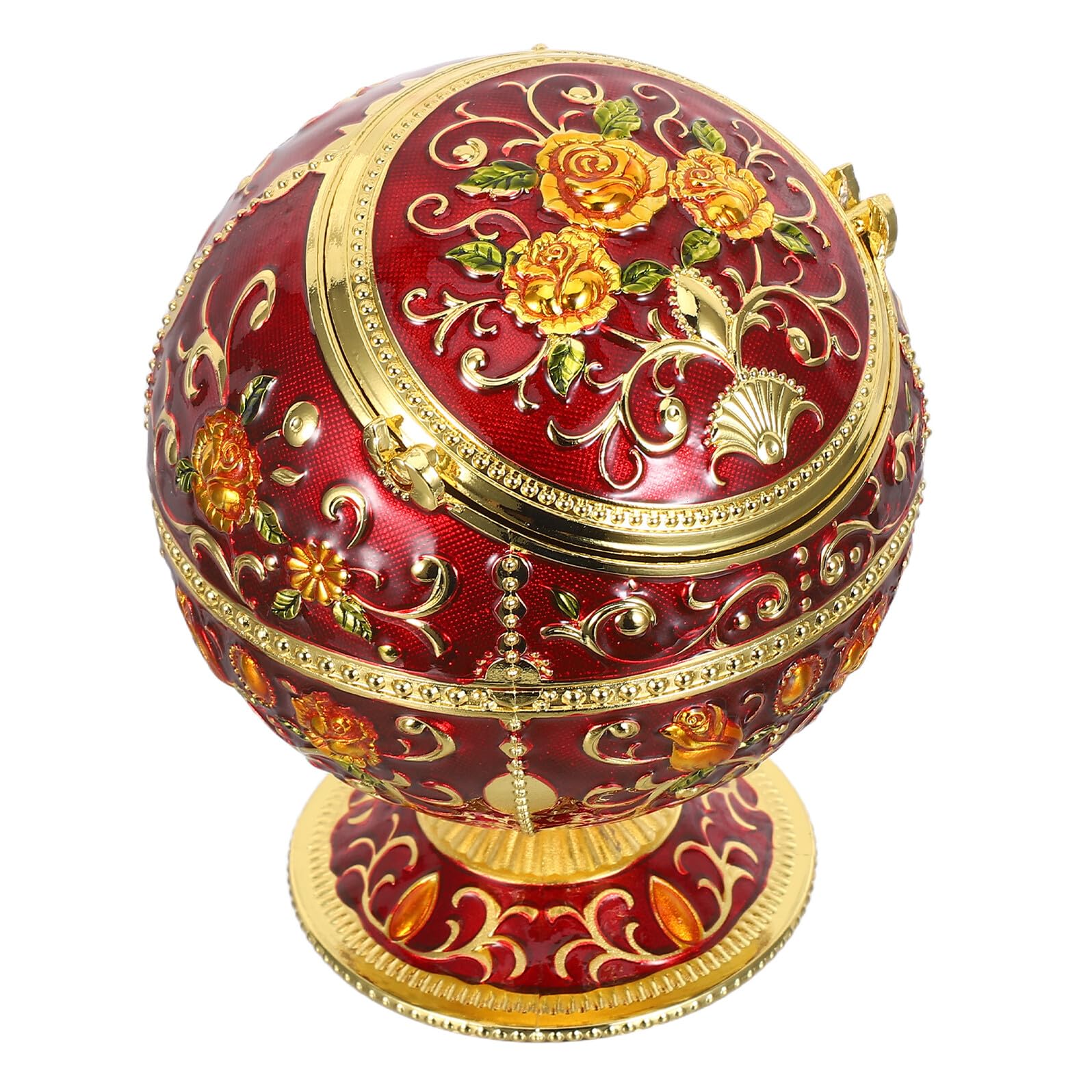 Cendrier en fer vintage rouge avec couvercle amovible étanche, accessoire table de salon