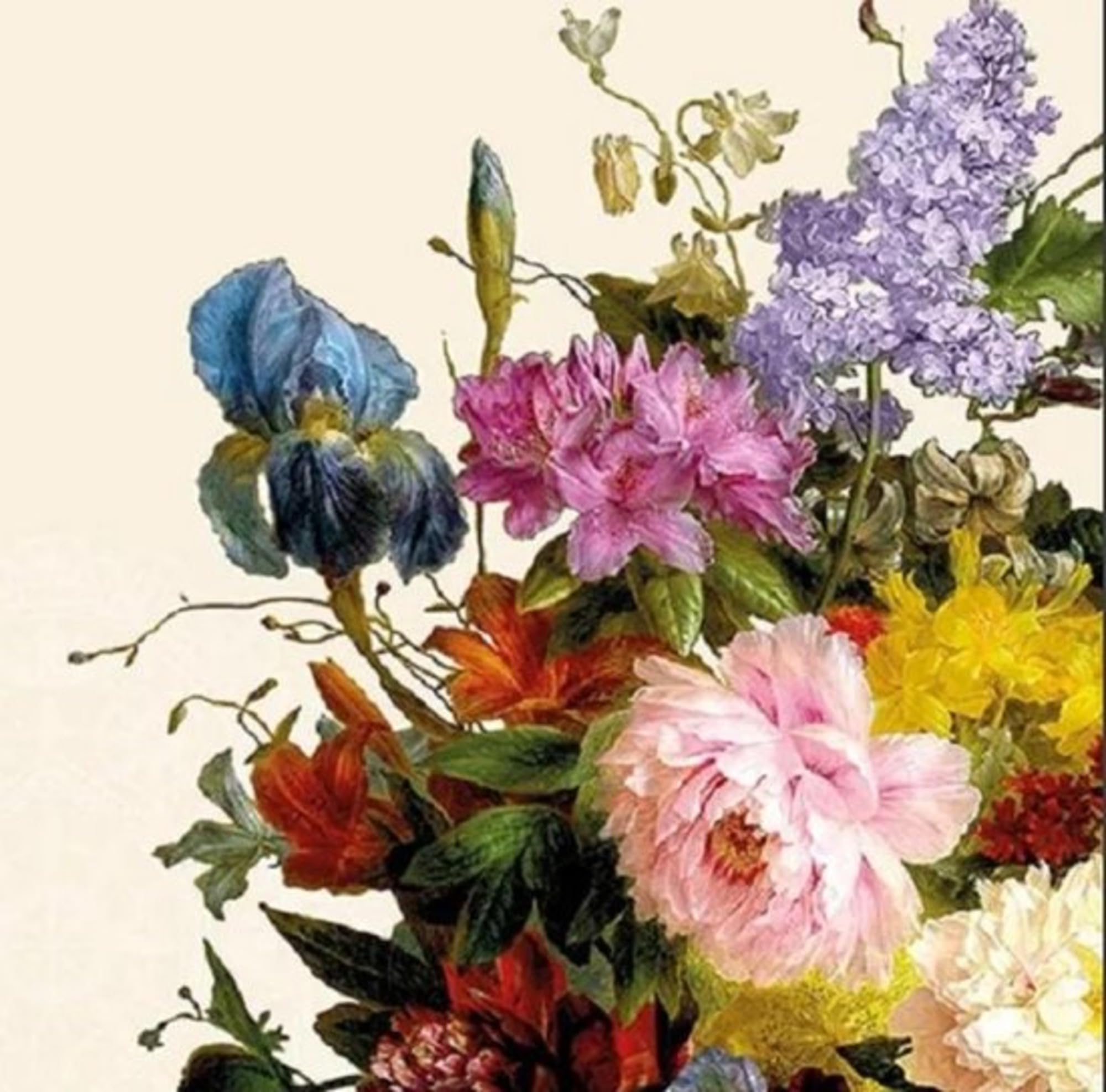 Set of 2 Individual Decoupage Paper Party Napkin Floral Bouquet Mixed Watercolor Decor Luncheon Napkins for a Birthday Holiday, Wedding, Cocktail Party