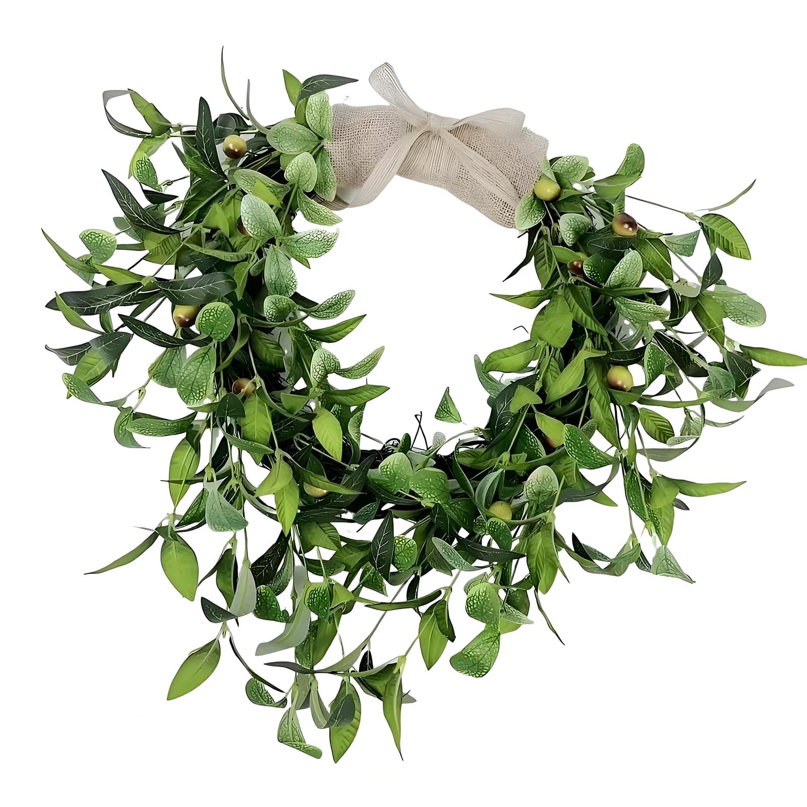 Handcrafted Leaves Garlands with Bright Berries Celebration Decoration for Indoor Decoration and Festival Event Leaves Wreath Fruit Wreath