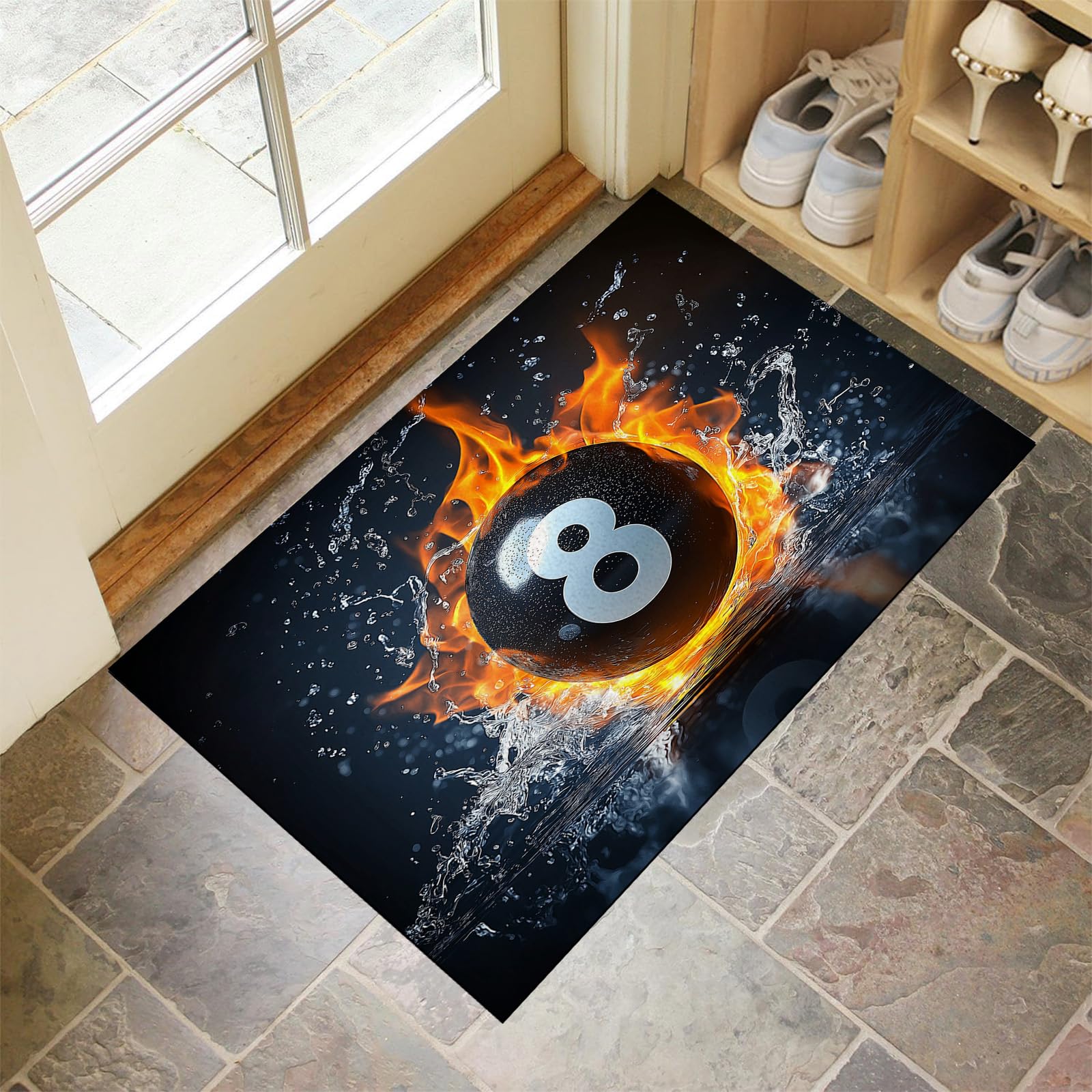 Tapis d'entrée billard flamboyant pour un couloir propre et accueillant