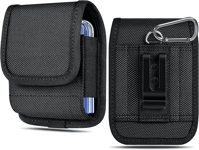 ykooe Samsung Galaxy Z Flip Holster, Belt Clip Cell Phone Pouch for Samsung Galaxy Z Flip, Galaxy Z Flip 3, Galaxy Z Flip 4, (4G/5G), Motorola RAZR, (Black)
