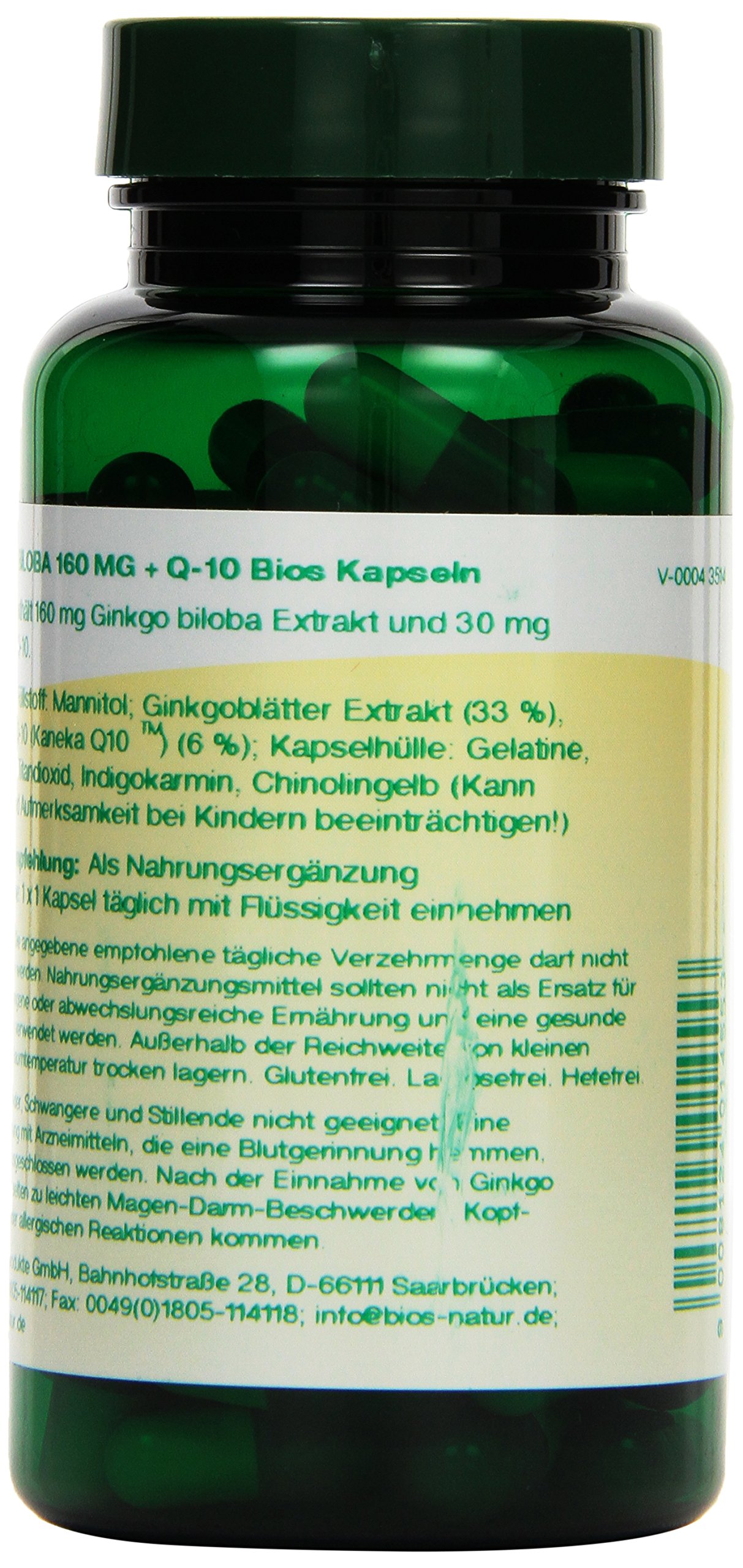 Bios Ginkgo Biloba 160 mg und Q-10, 100 Kapseln, 1er Pack (1 x 48 g)
