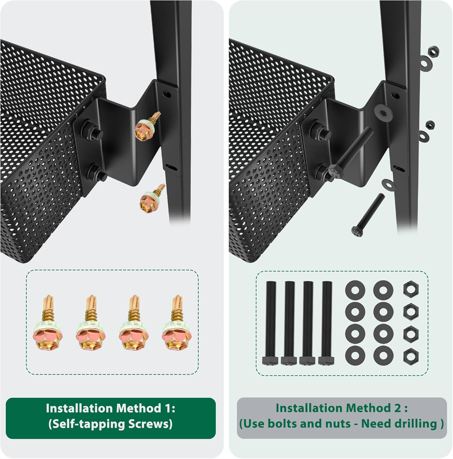 10L0L Golf Cart Inner Storage Utility Basket-Premium Steel Anti-Rust Suitable for Golf Cart Club Car Tempo Front Dash Storage Tray Organizer (Black)