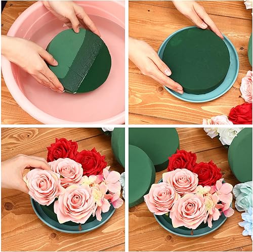 Miniatura 3 de Boao 24 Pieces Round Floral Foam, Wet Floral Foam Bricks Green Flower Foam DIY Flower Arrangement Kit for Wedding, Party Decoration (3 Inch)