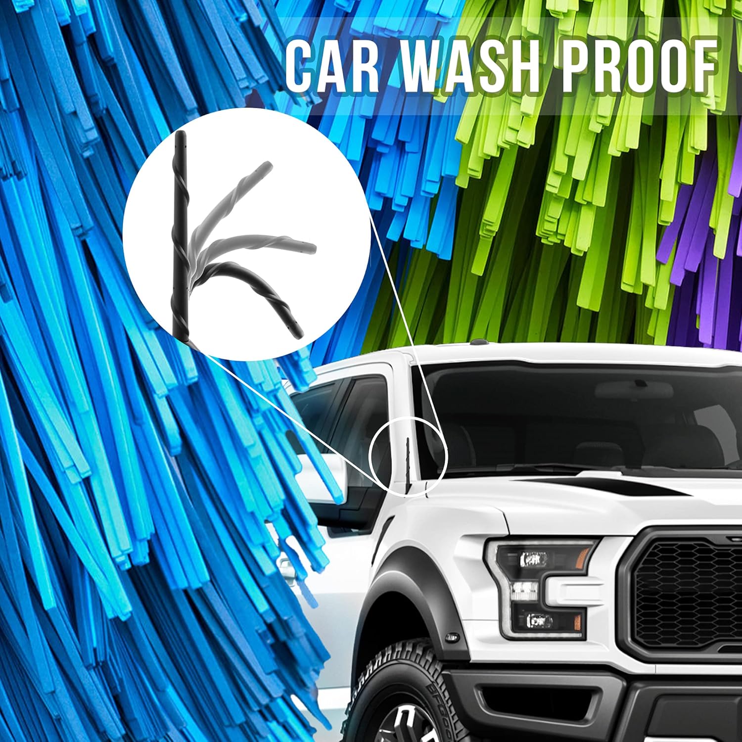 KSaAuto Antenna for Dodge Ram 1500 2500 3500 2009-2024 Dodge Ram 1500 Accessories, 7 Inch Dodge Ram Classic Warlock Radio Antenna Replacement for AM FM, Dodge Ram Truck Antenna