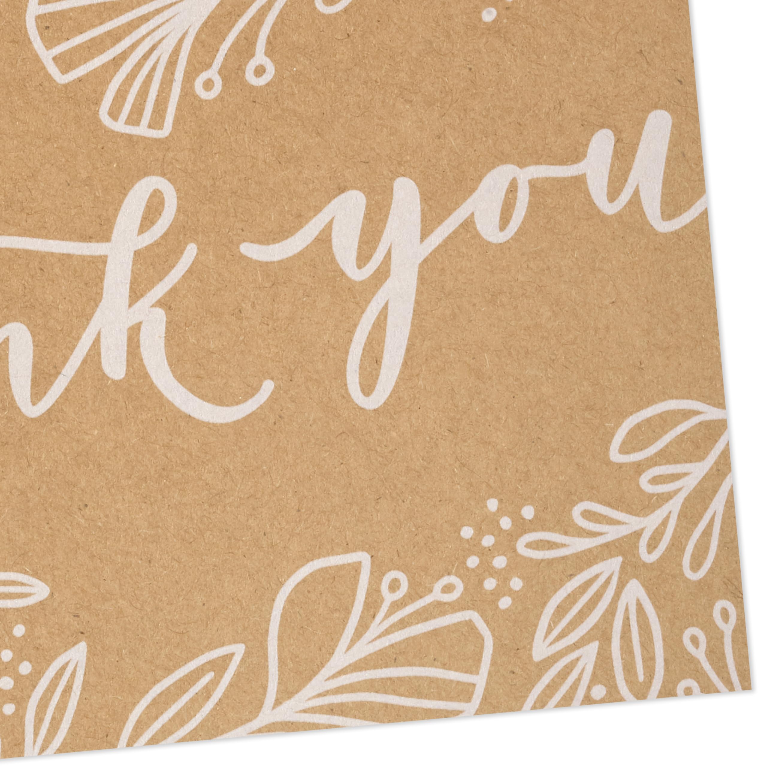 Hallmark Bulk Dankeskarten – 100 Stück Blanko Mit Umschlägen, Braunes Kraftpapier Mit Blumenmuster, 10,2x14 Cm