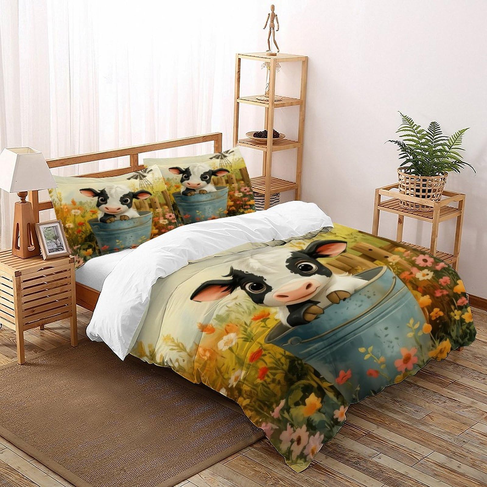 Housse de couette 260x220 cm facile à enfiler pour un lit super king confortable