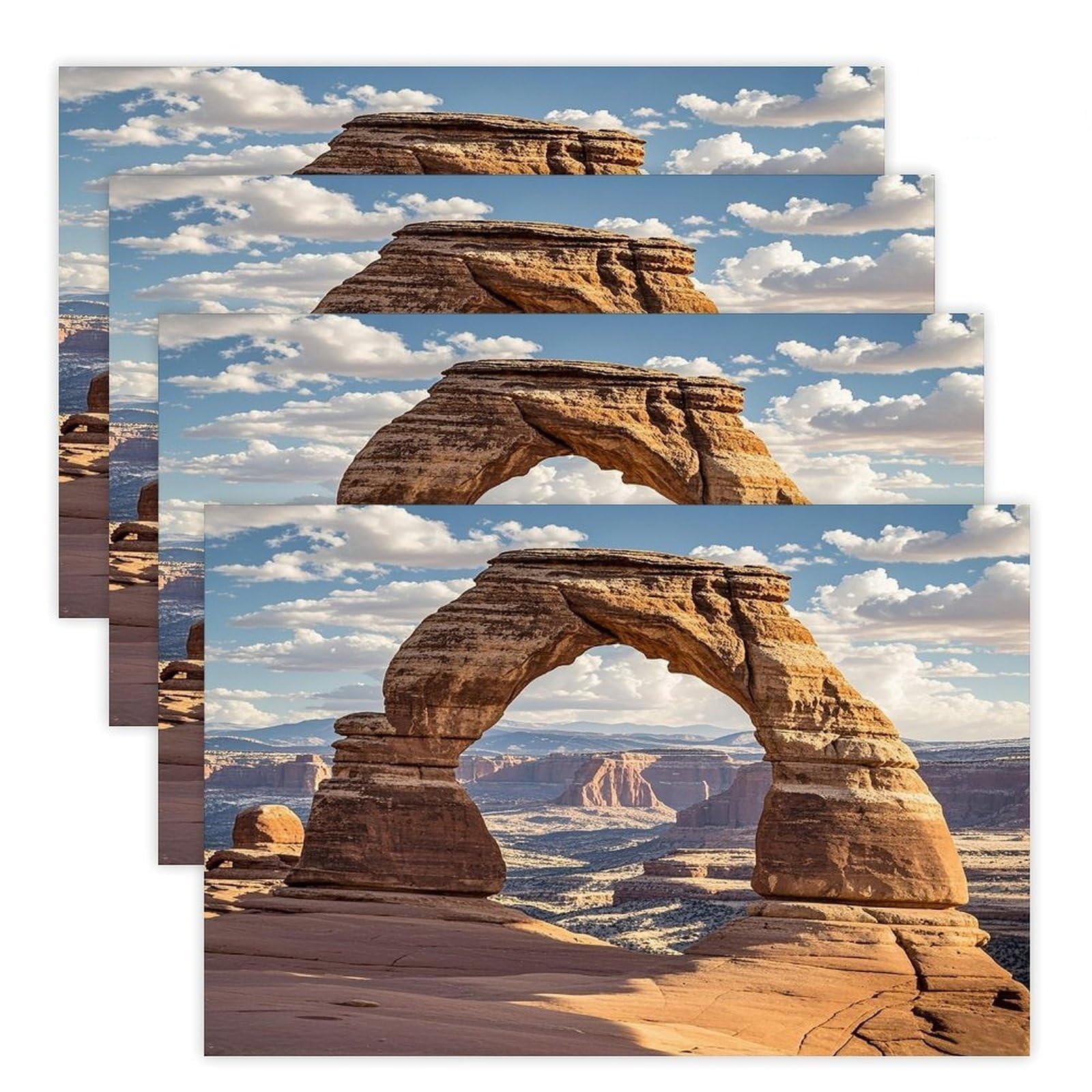 Arches National Park Placemats Flax Place Mats for Dining Table Rectangle Non-Slip Table Mats Heat Resistant Washable Placemat for Kitchen Home Decor Party Outdoor 12" X 18"