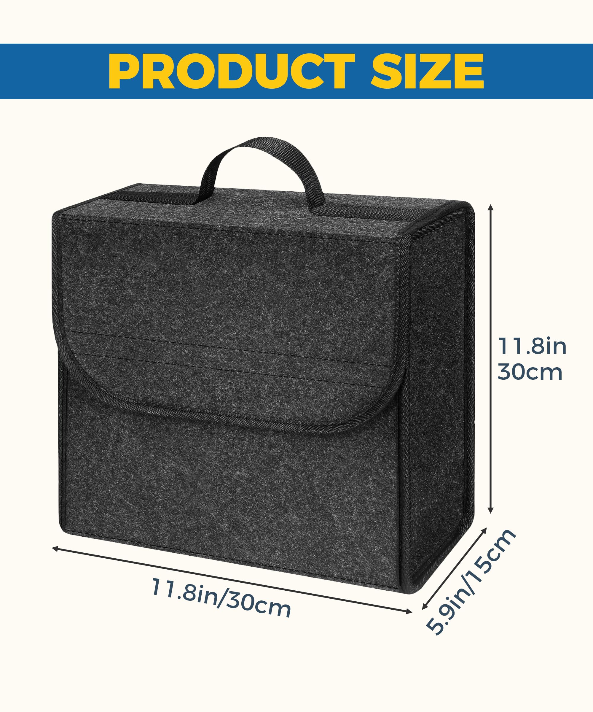 Flaconi 12"x6"x12" Organisateur de Voiture Rangement Intérieur Adapté À Toutes Les Voitures