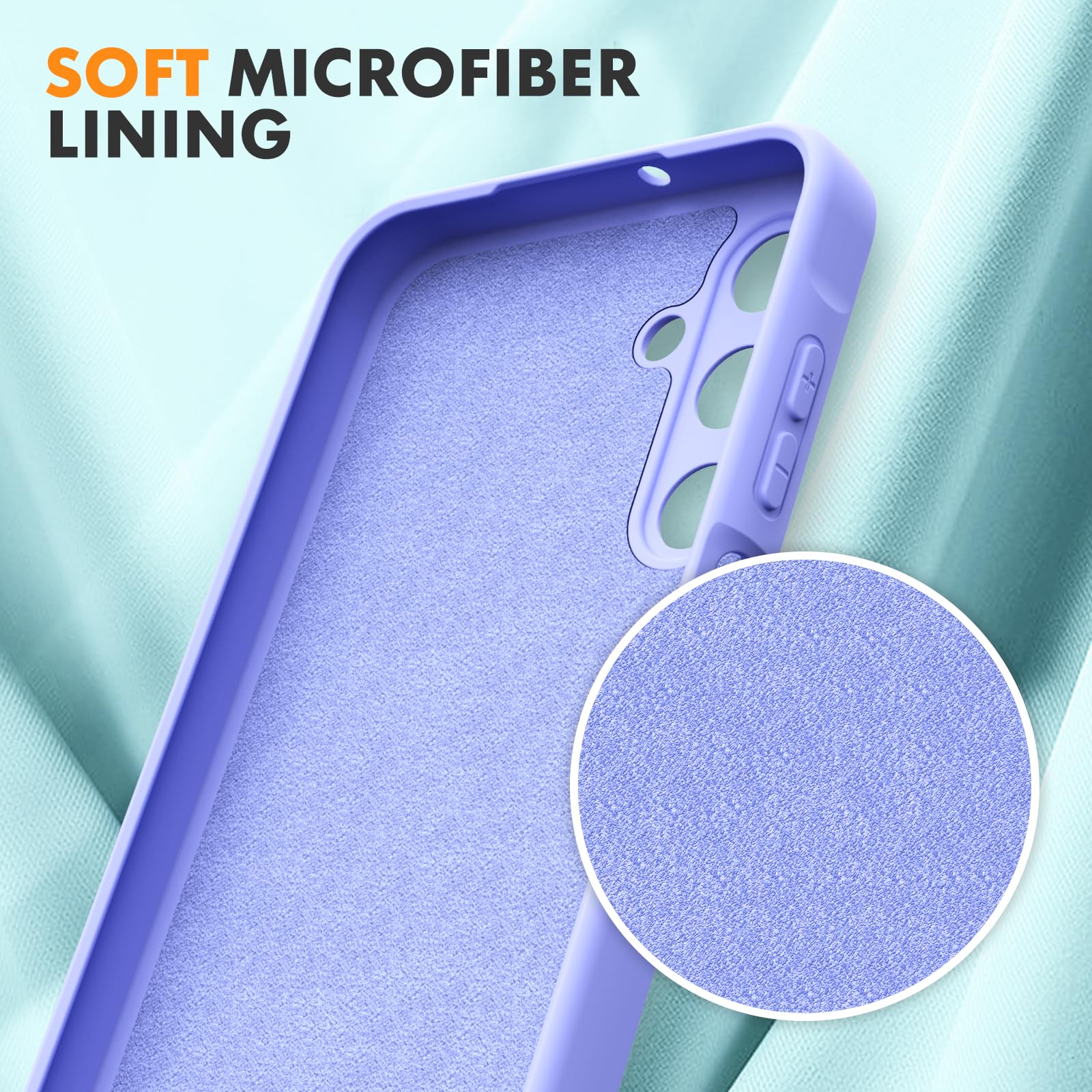 Vansdon Cover Compatibile con Samsung Galaxy A25 5G, 2 Pellicola Protettiva in Vetro Temperato, Gomma Gel di Silicone Liquida Antiurto Custodia - Viola