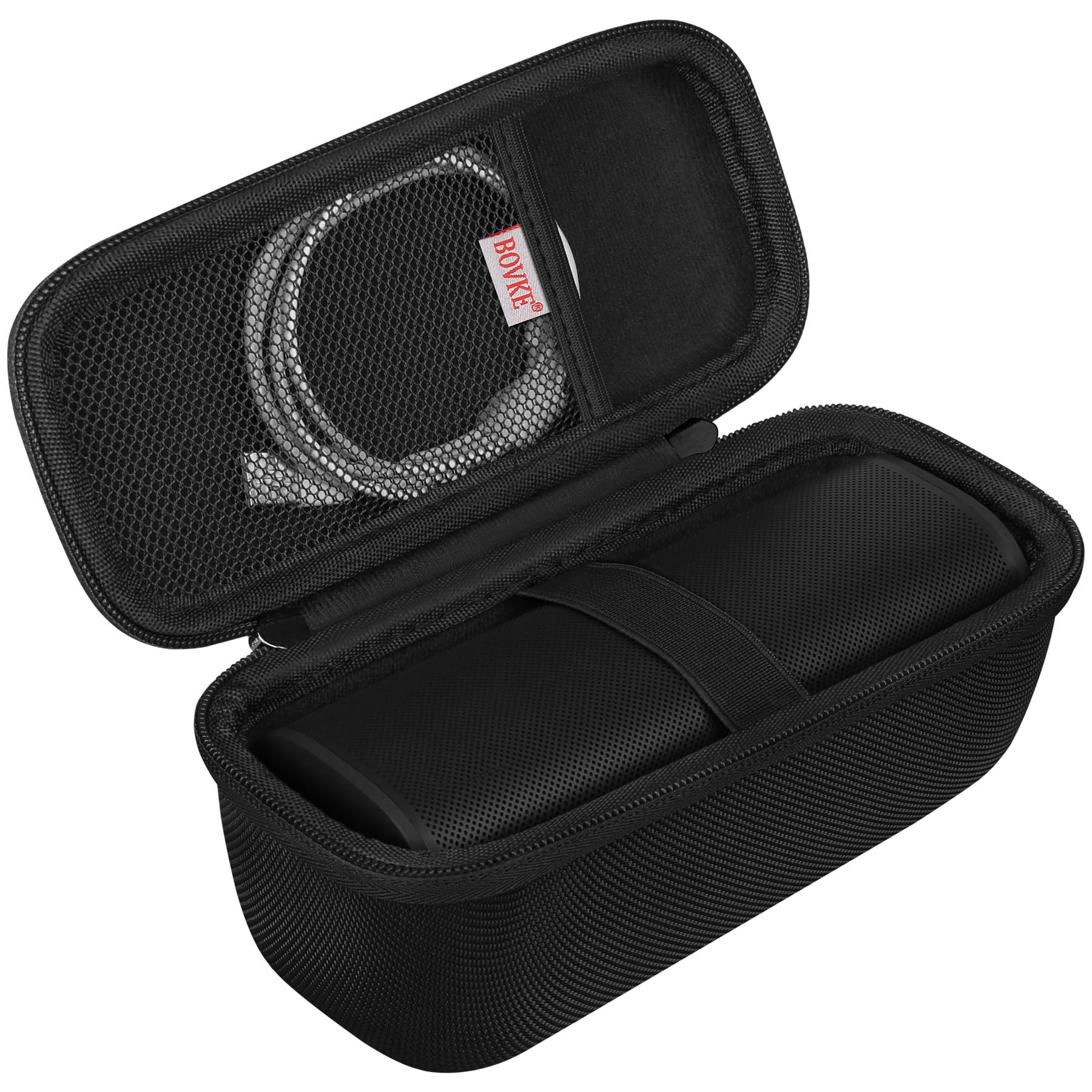 BOVKE Carrying Case Compatible with Sonos Roam 2 Portable Waterproof Bluetooth Wireless Speaker, Roam 2 Bluetooth Speaker Holder with Mesh Pocket for Charging Cables Accessories, Black+Black