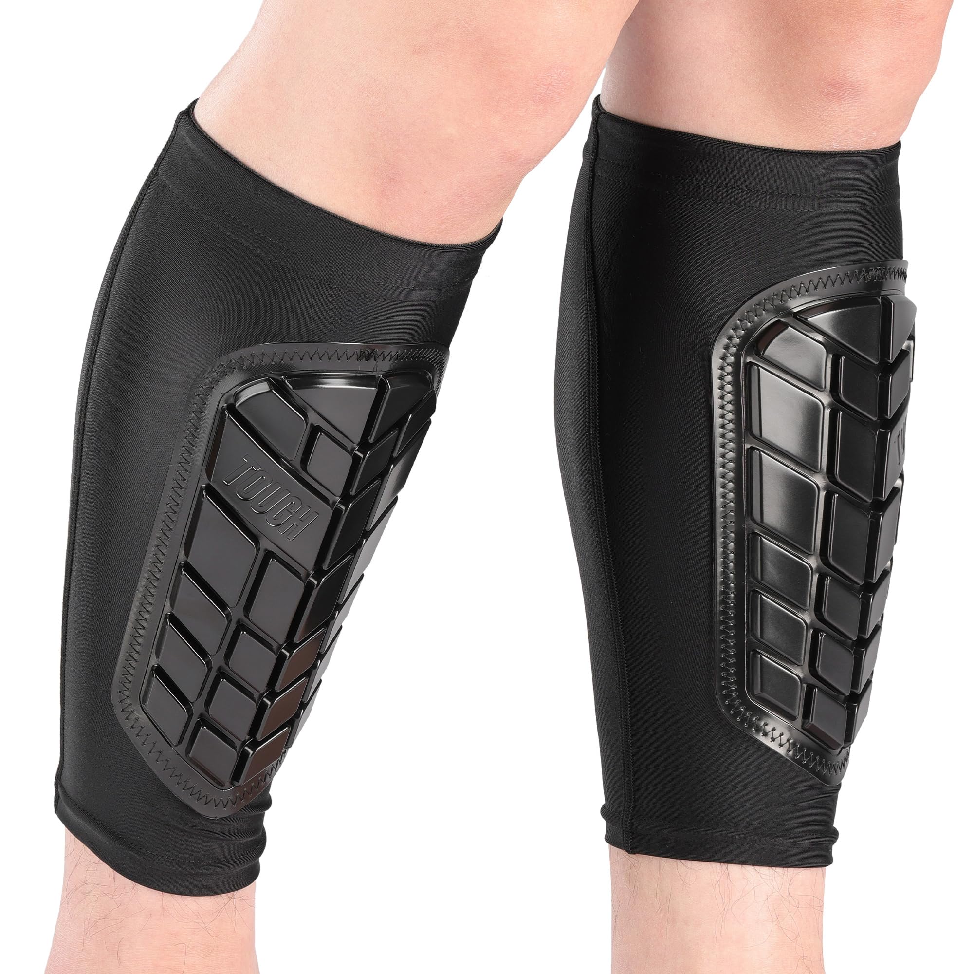 Tough Outdoors Padded Shin Guard Sleeves - Thick Long-Lasting EVA Foam Padding - Comfortable and Breathable Protection - Adults Youth & Kids for