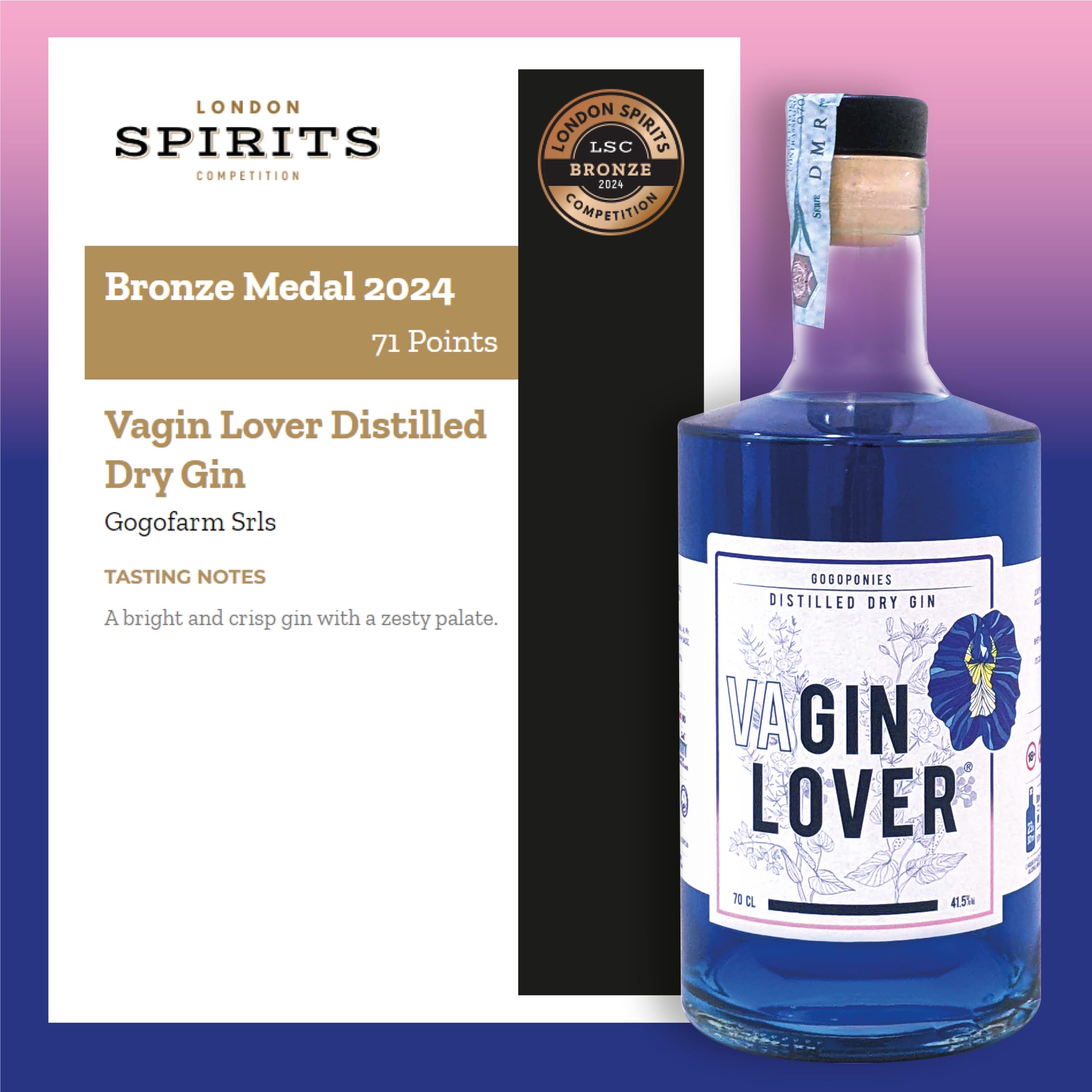 VAGIN LOVER distilled dry gin | MINI | 6 bottiglie x 20 cl
