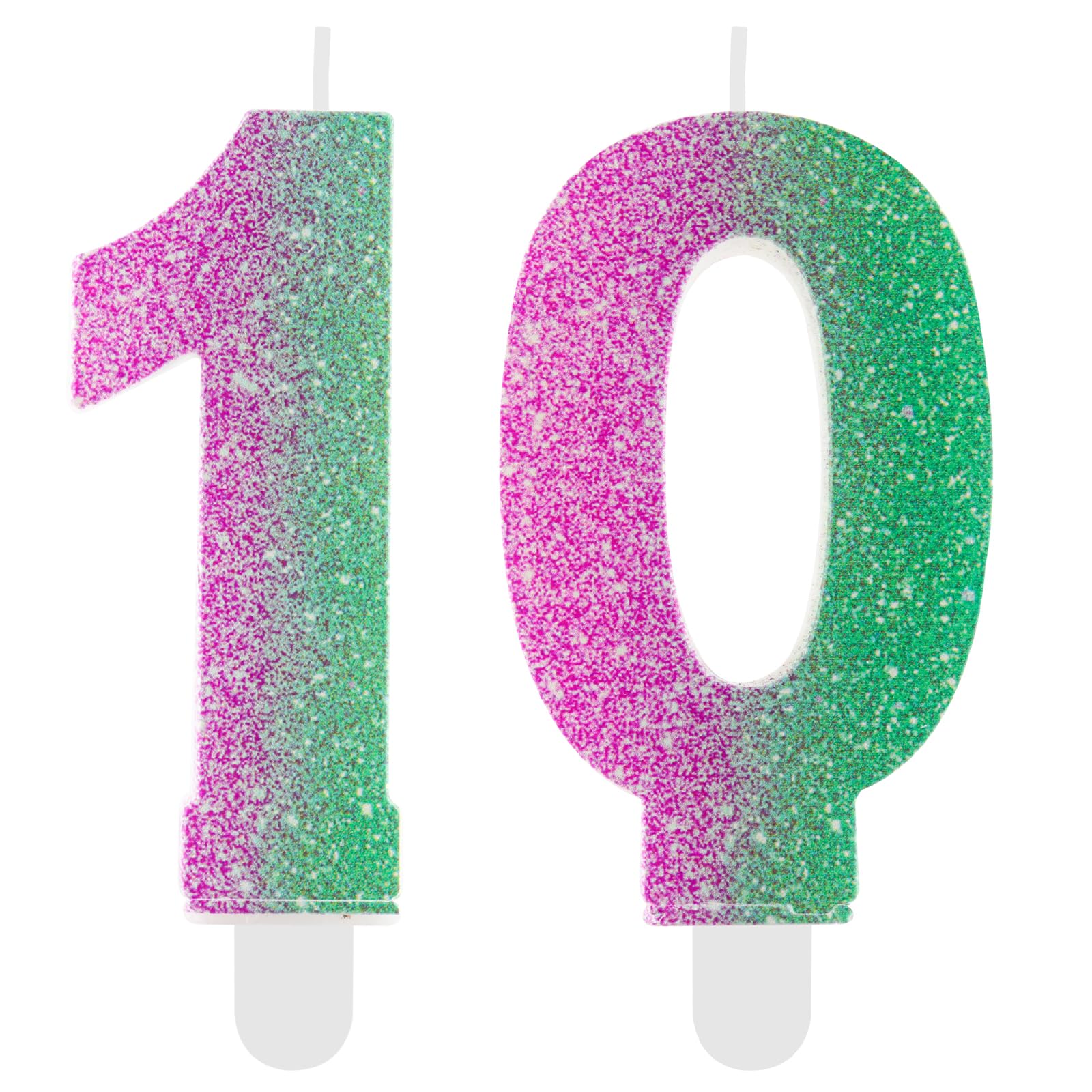 Pink Green Birthday Candle, Movie Themed 10th Birthday Cake Candle, Number 10 Candle, Pink and Green Cake Topper for Birthday Party Decorations Supplies Gifts
