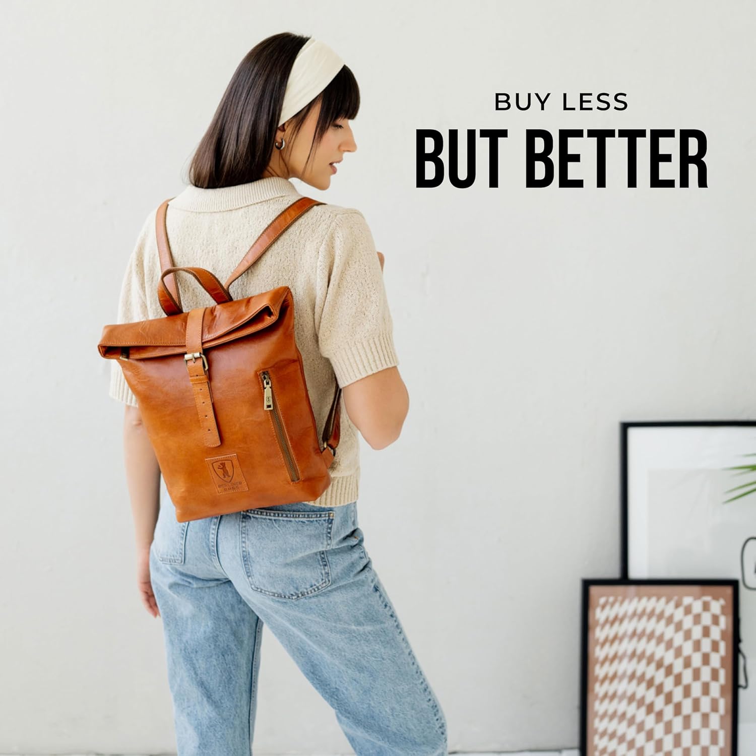 BERLINER BAGS Vintage Genuine Leather Backpack Seattle, Small Backpack, Bookbag for Women - Brown - Image 8