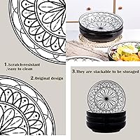 Vista 5 de Yundu Juego de 4 cuencos para pasta de 38 onzas, cuencos grandes de porcelana para servir ensaladas, aptos para microondas y lavavajillas