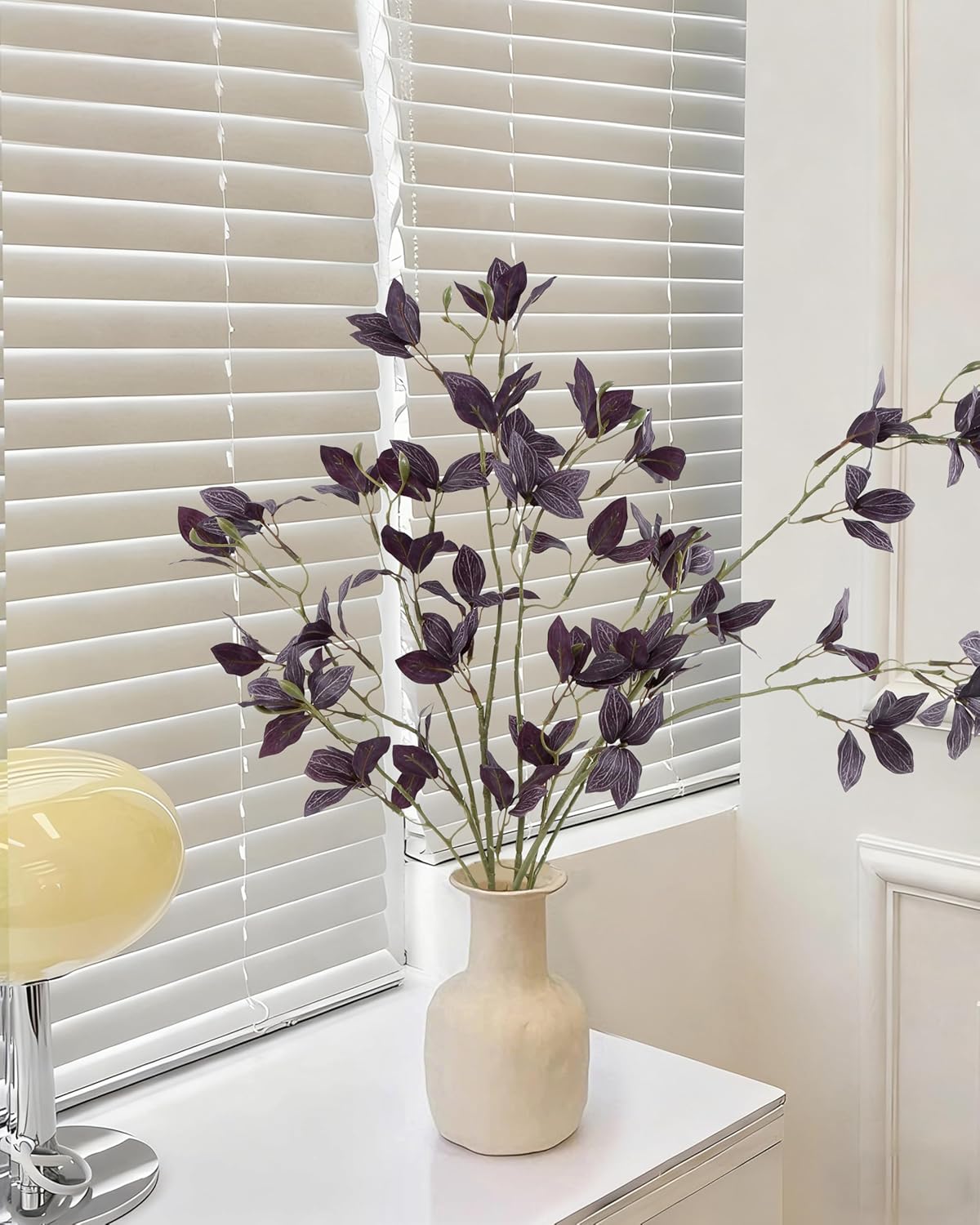 DuHouse 6 Pcs Artificial Greenery Branches Fake Greenery Stems Artificial Plants for Vase Filler, Faux Leaves Branches for DIY Home Centerpieces Table Decor(Plum) - Image 2