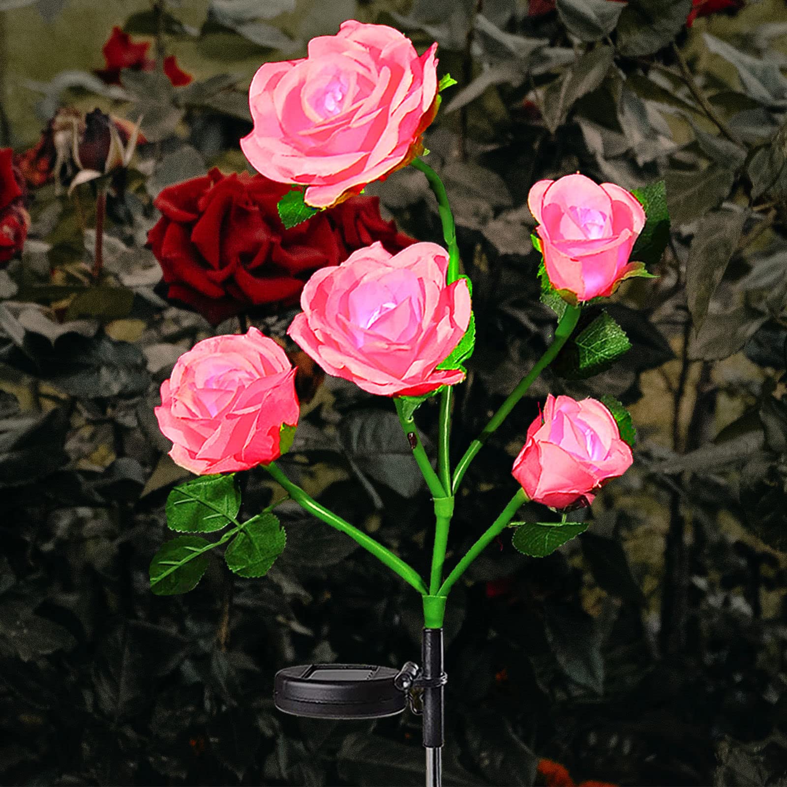 Tulipani solari da giardino a forma di tulipano, 6 pezzi, luci solari decorative a LED a forma di fiore, impermeabili, multicolore, luci paesaggistiche per giardino, patio, cortile, decorazione del