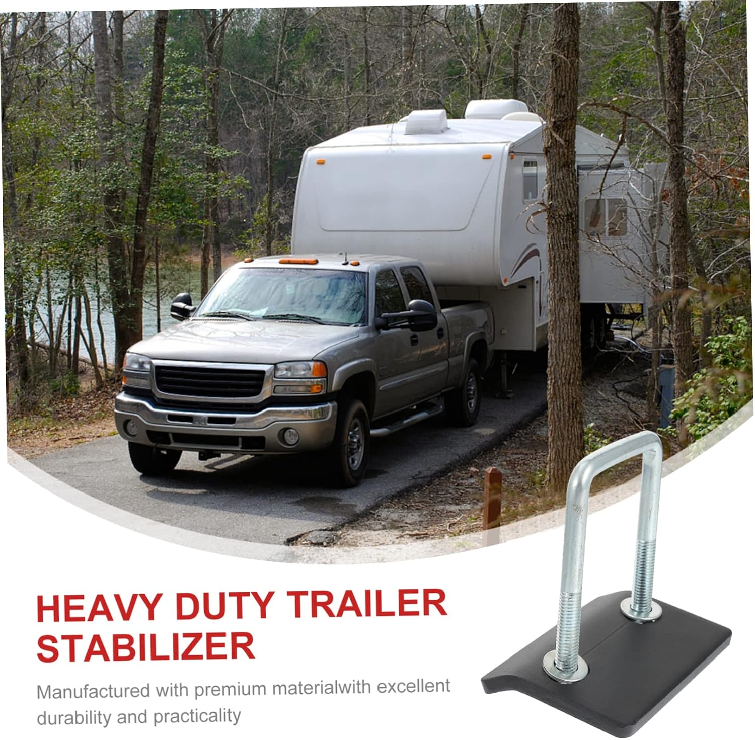 Holibanna Heavy Duty Tow Hitch Tightener Rattle Trailer Stabilizer Easy Install Compact Design for Truck Rv Towing Accessories