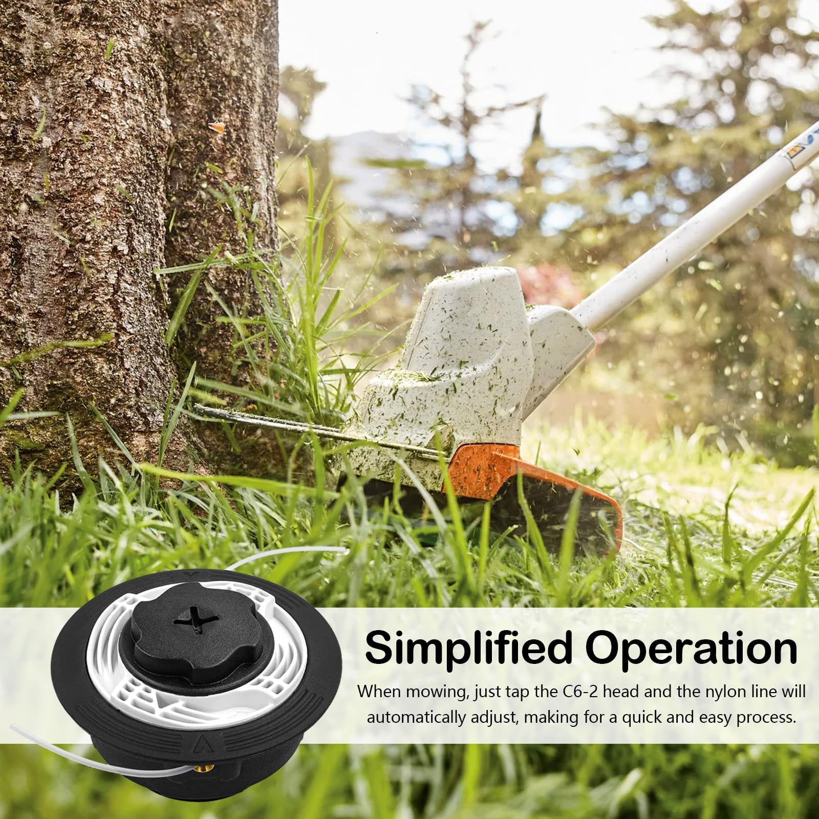 4 Stück Autocut C6-2 Mähkopf für Stihl Motorsense, Fadenkopf mit Tippautomatik Mähkopf Fadenkopf Rasentrimmer Kopf Fadenspule für Stihl Trimmer FS38, FS40, FS45, FS46, FS50, FSE60, FSE71, FSE81 (4)