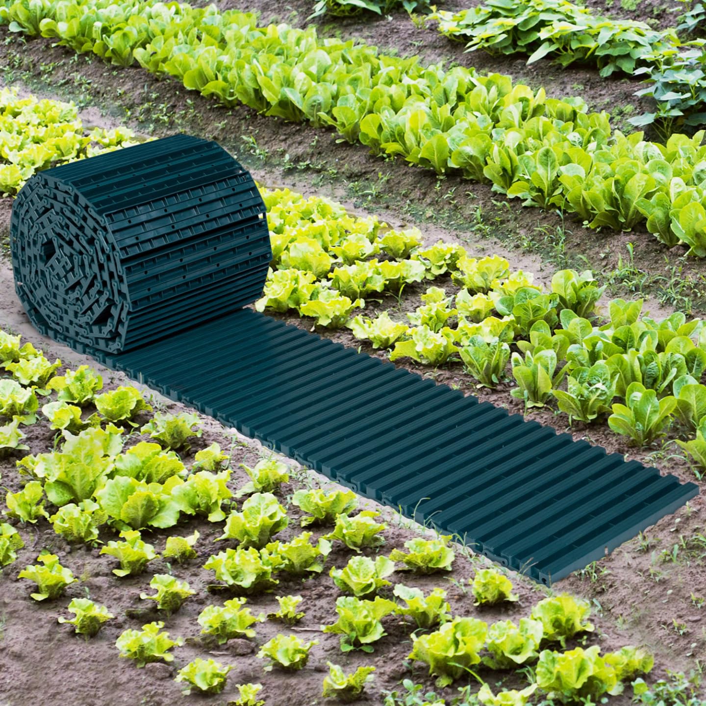 IDMarket - 5M ausrollbarer Gemüsegartenweg aus grünem Kunststoff